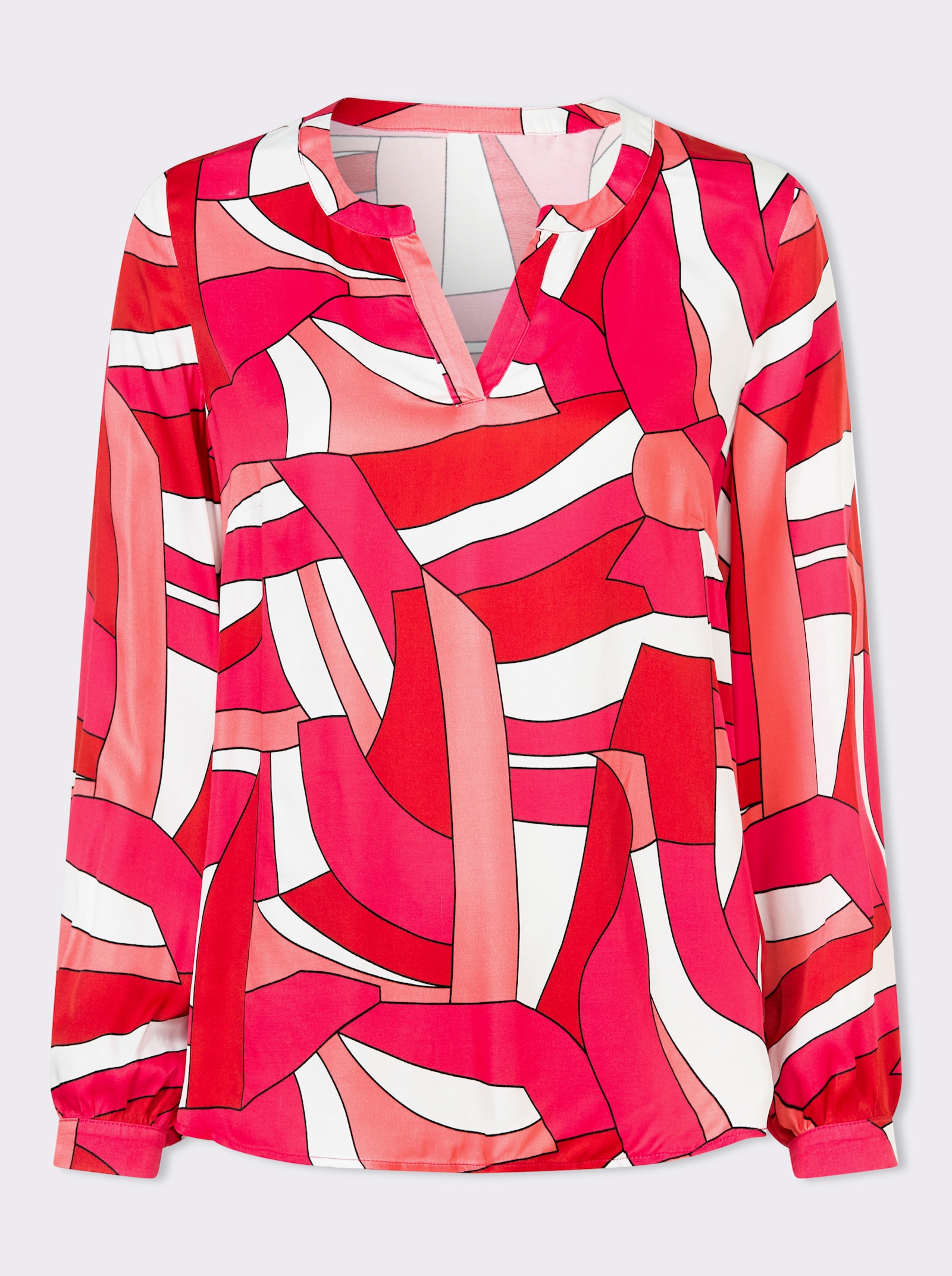 heine Druckbluse aus Satin - pink-flamingo-bedruckt