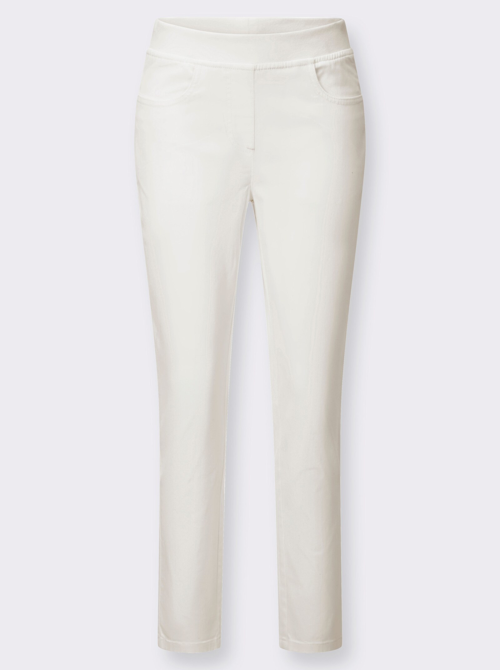 Schlupfjeans mit Stretch-Bund - weiß