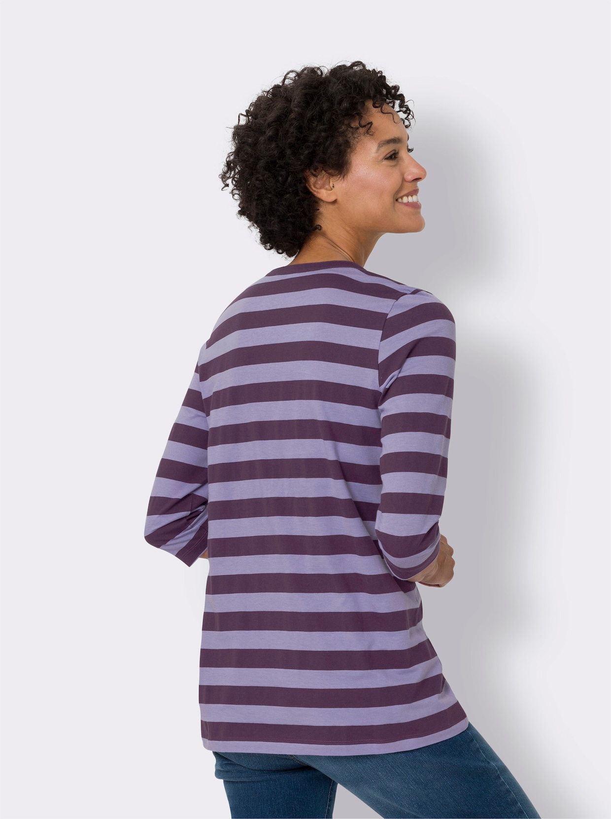 Longshirt - traube-lavendel-geringelt