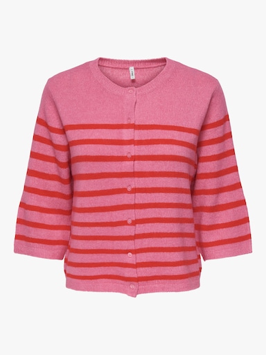 ONLY CARMAKOMA Strickjacke - wild orchid stripes:high risk red/mel/dtm fmop