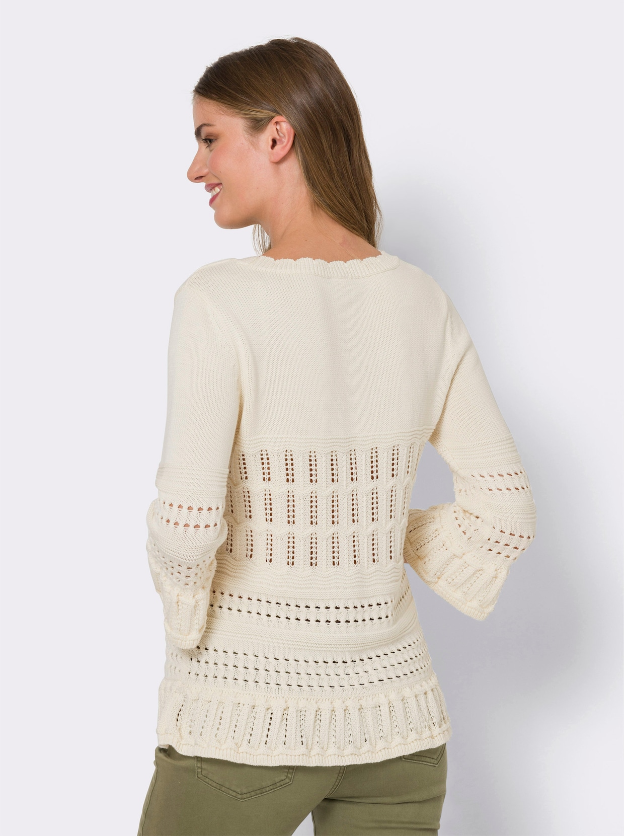 heine Pullover met 3/4-mouwen - champagne