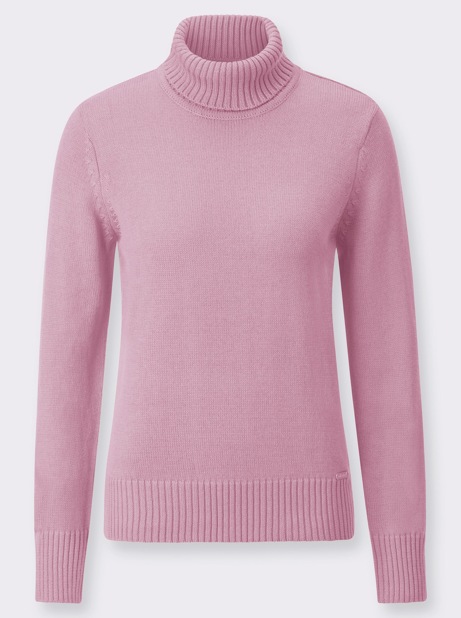 Rollkragenpullover im Baumwoll-Mix - altrosé