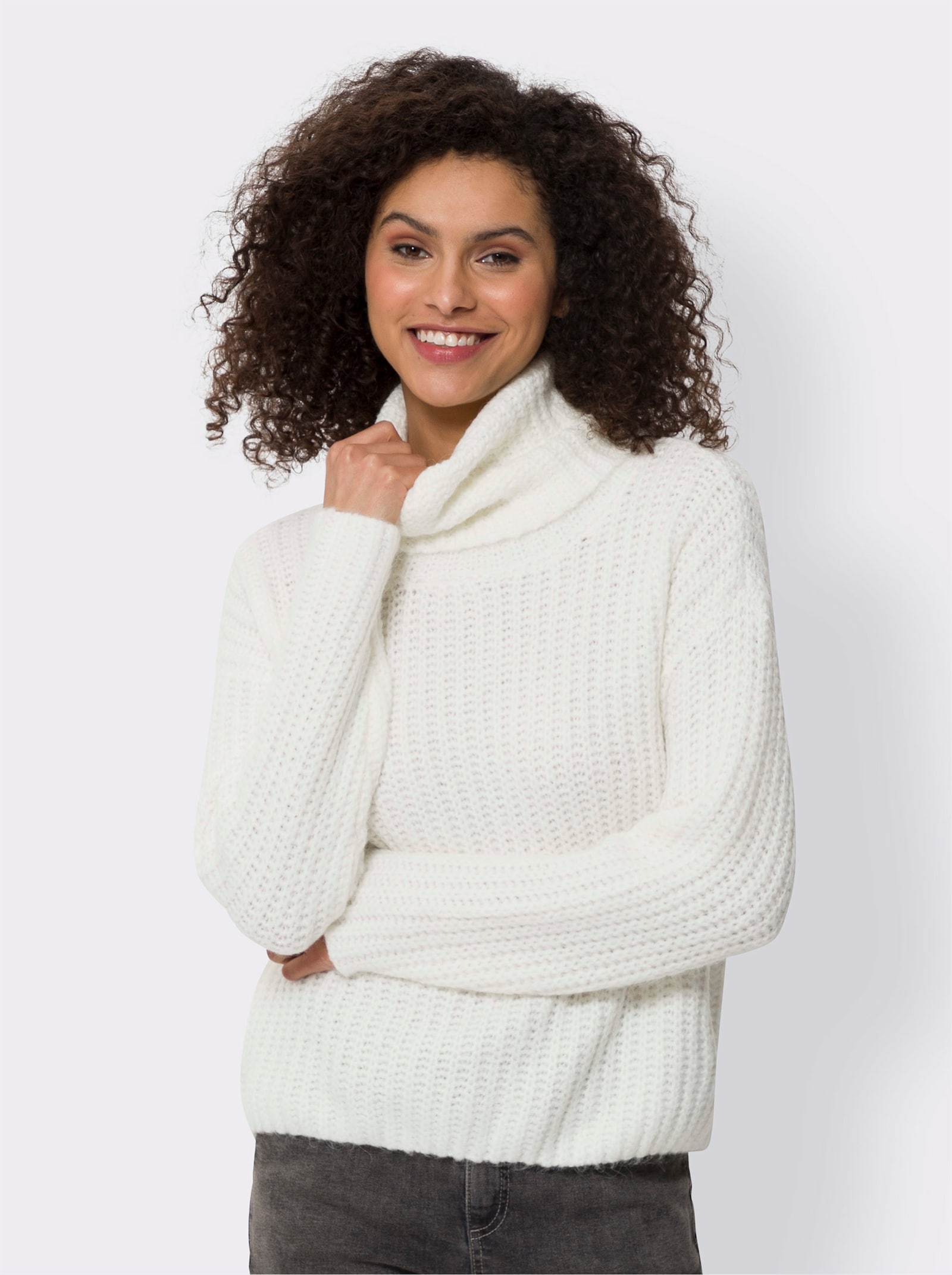 heine Rollkragenpullover im Oversized-Schnitt - ecru