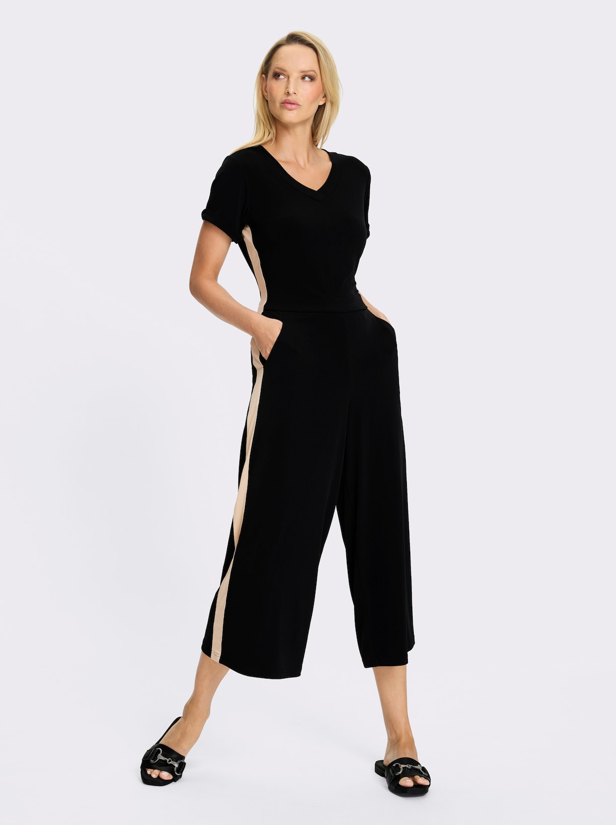 heine Jumpsuit - schwarz-camel