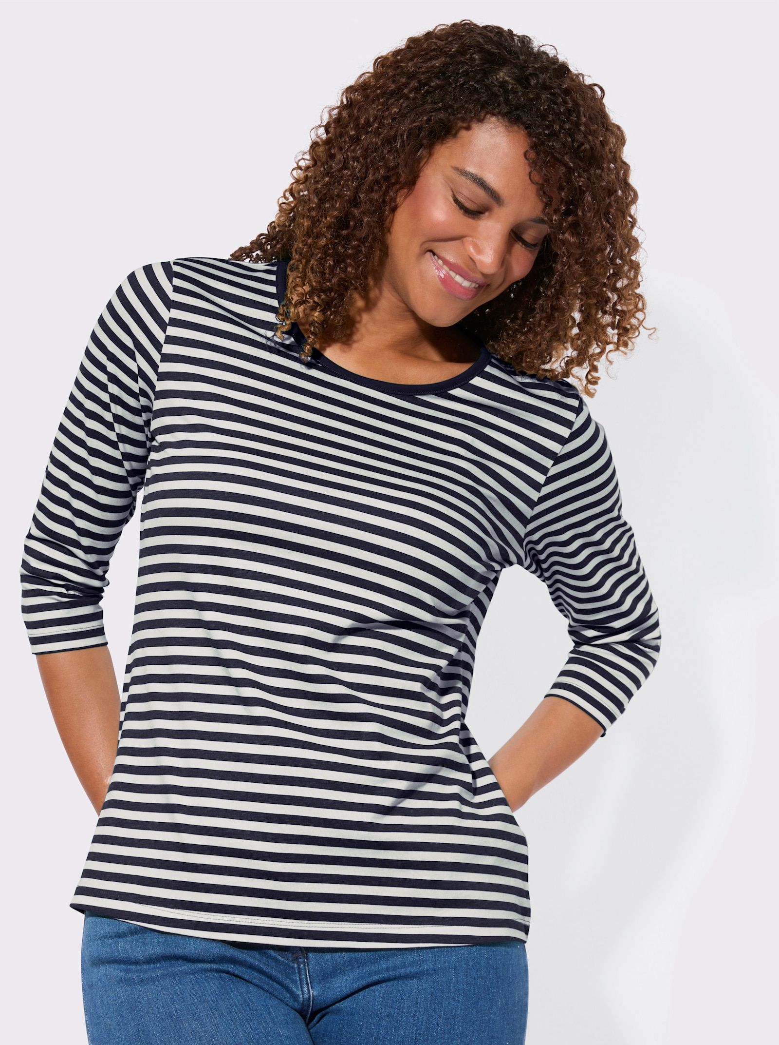 Shirt-Set mit 3/4-Ärmeln - marine