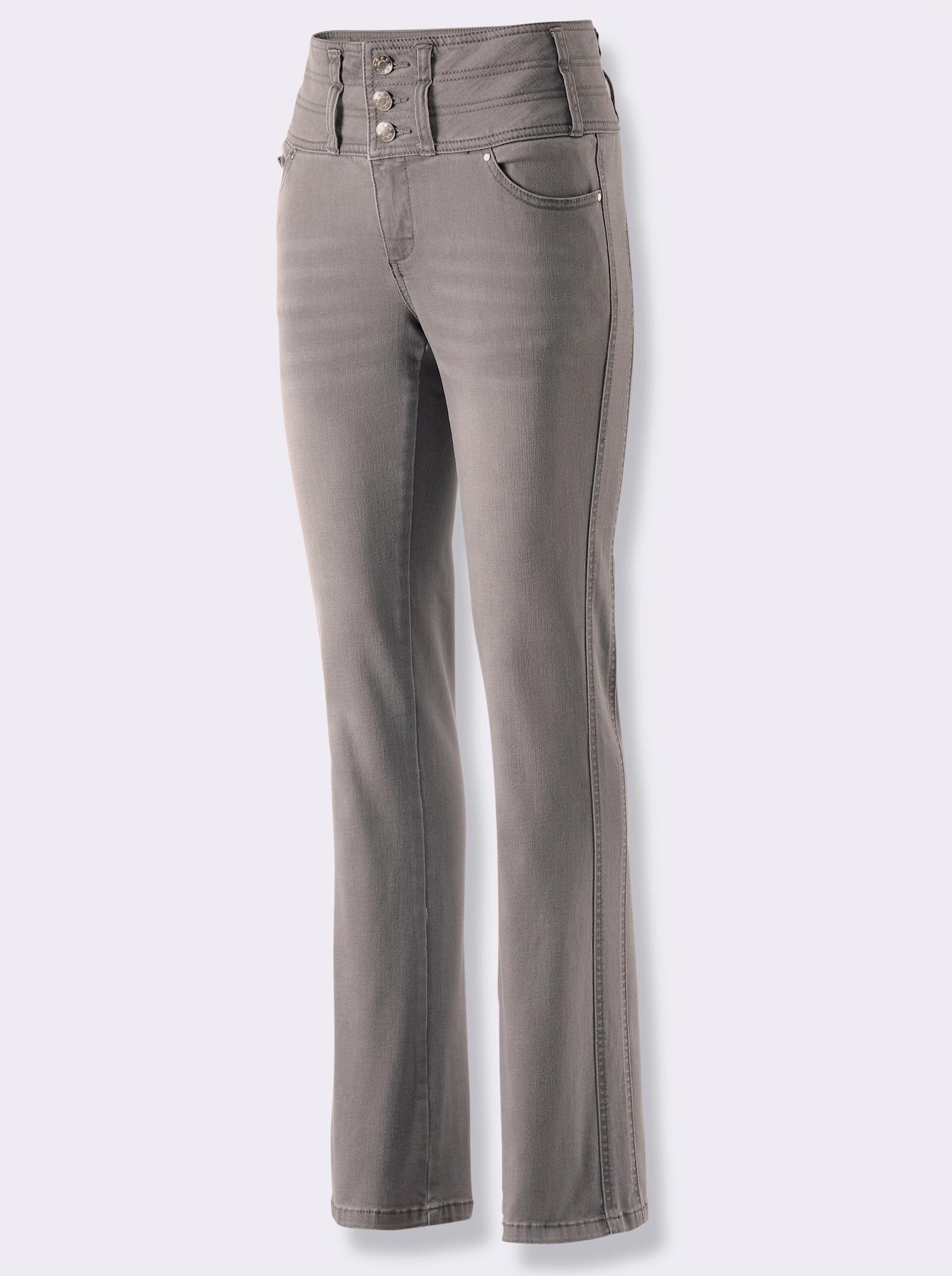 5-pocketjeans met subtiel uitlopende pijpen - light grey-denim