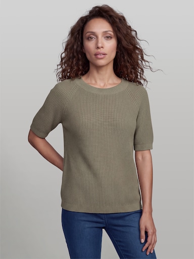 heine Baumwollpullover mit Bündchen - schlamm