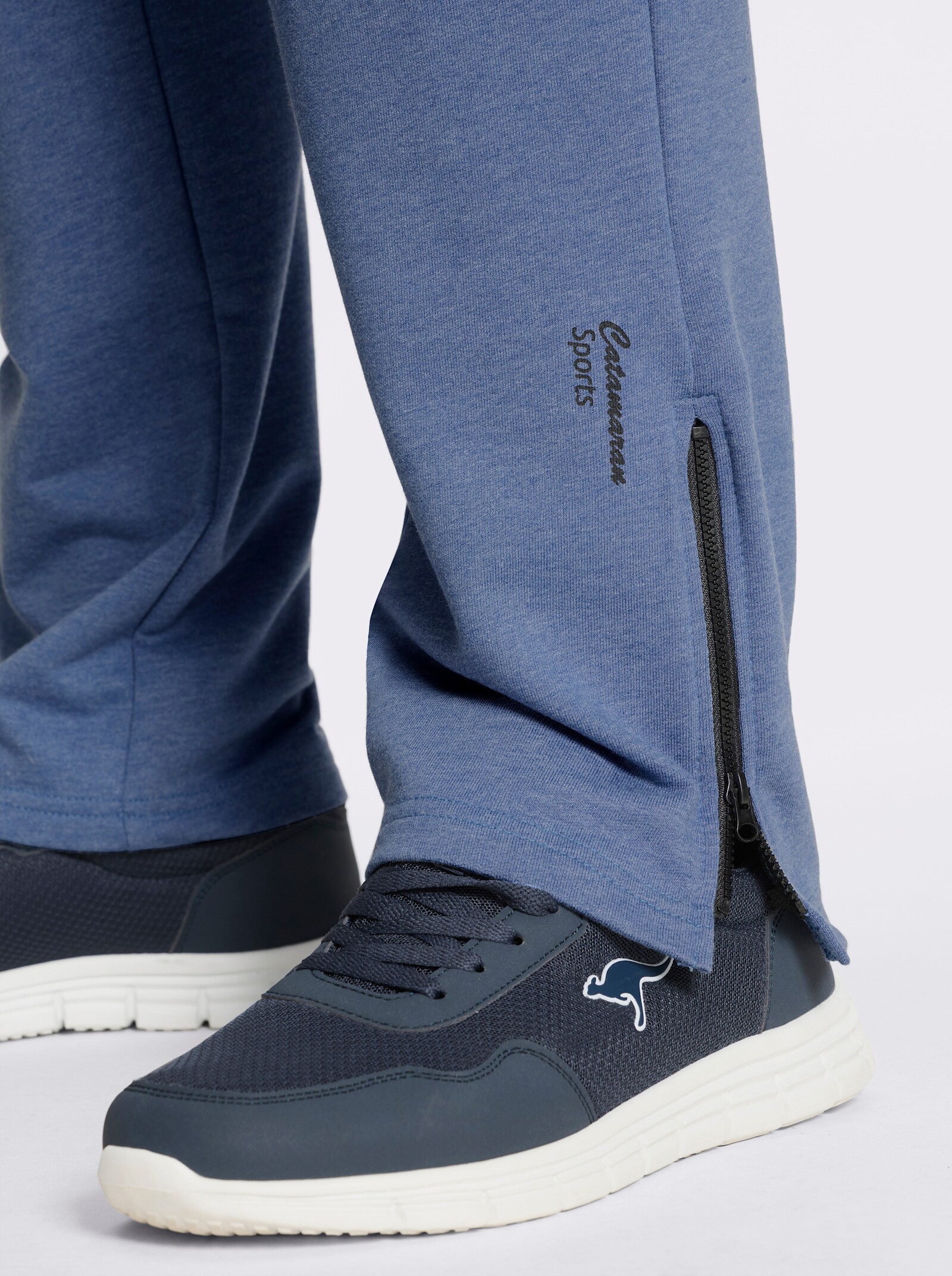 Catamaran Sports Freizeithose mit Reißverschluss am Saum - jeansblau-meliert