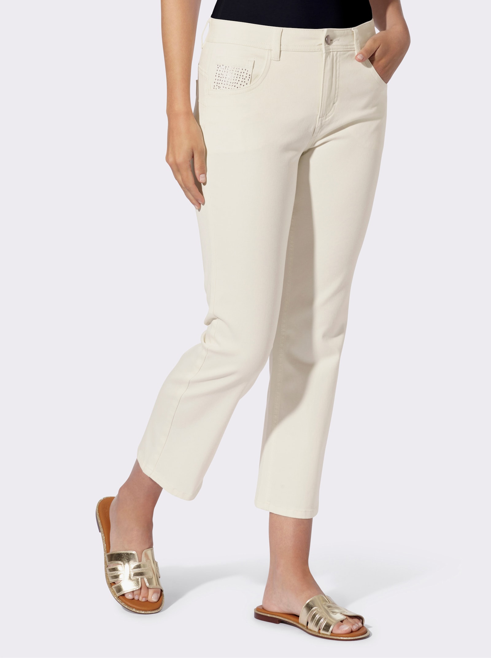 heine 5-Pocket-Hose Slim Fit - ecru