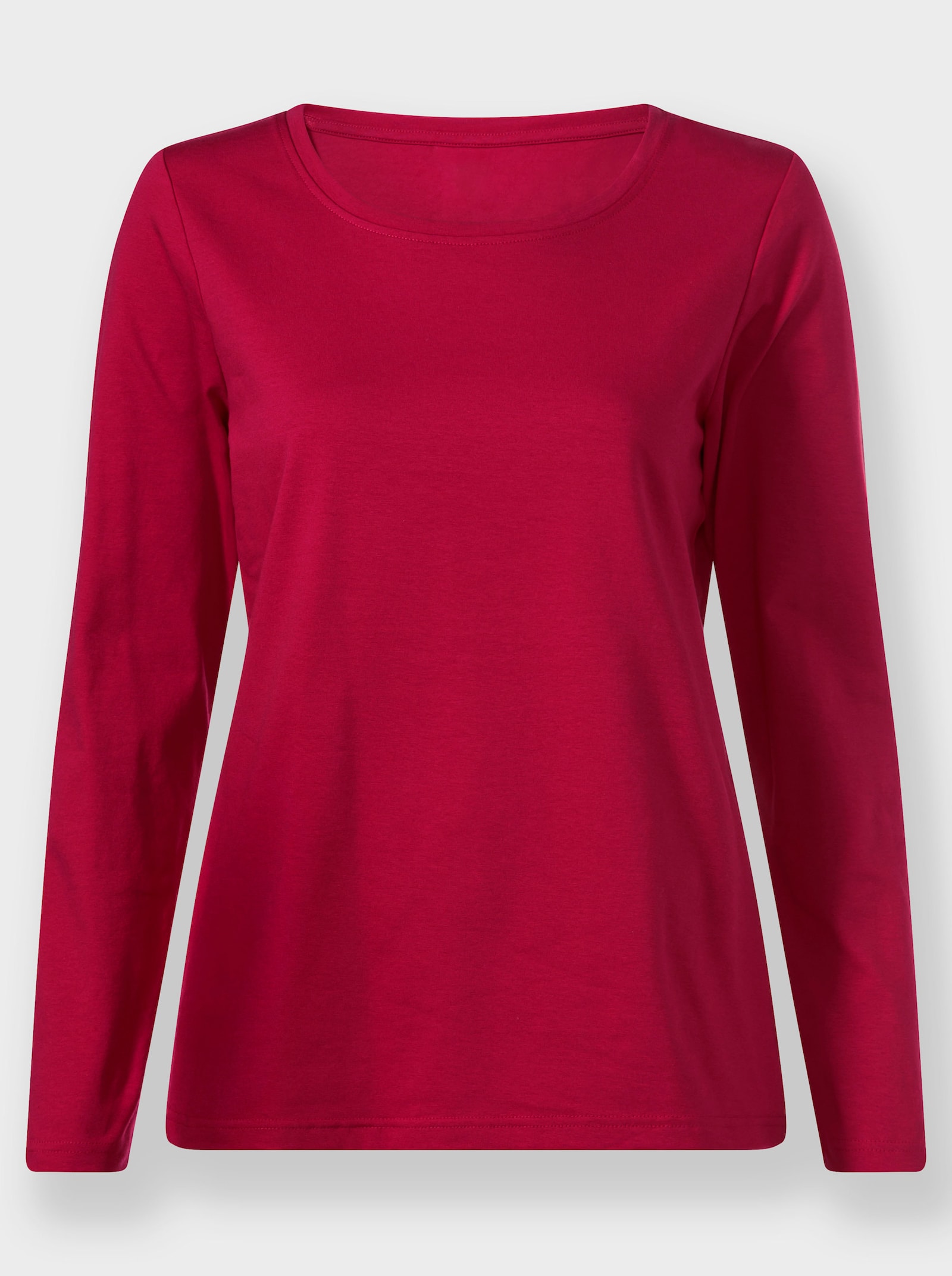 Shirt met ronde hals en gecertificeerd katoen - rood