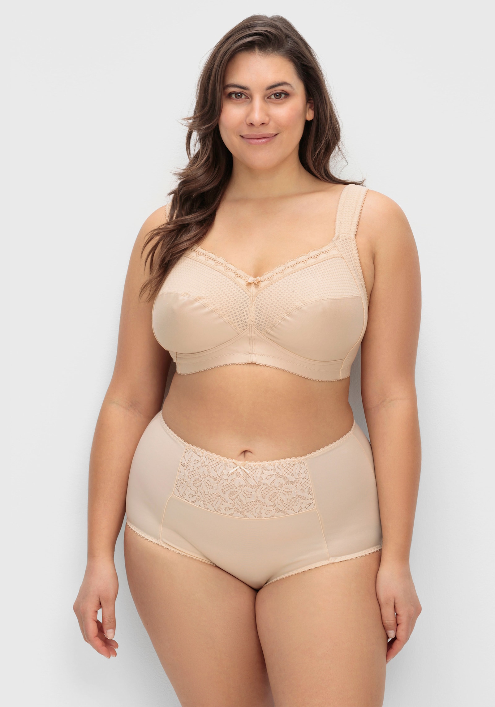 wäschepur Miederslip mit Spitzeneinsatz vorne - elfenbein