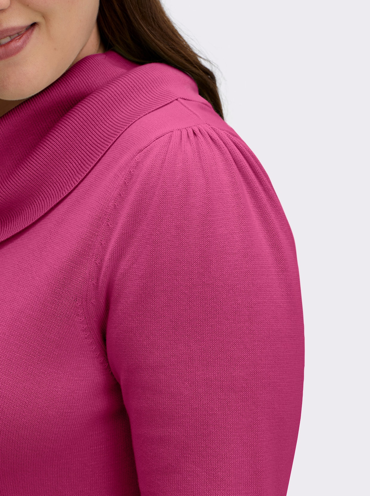 Wasserfallpullover im Baumwoll-Viskose-Mix - fuchsia