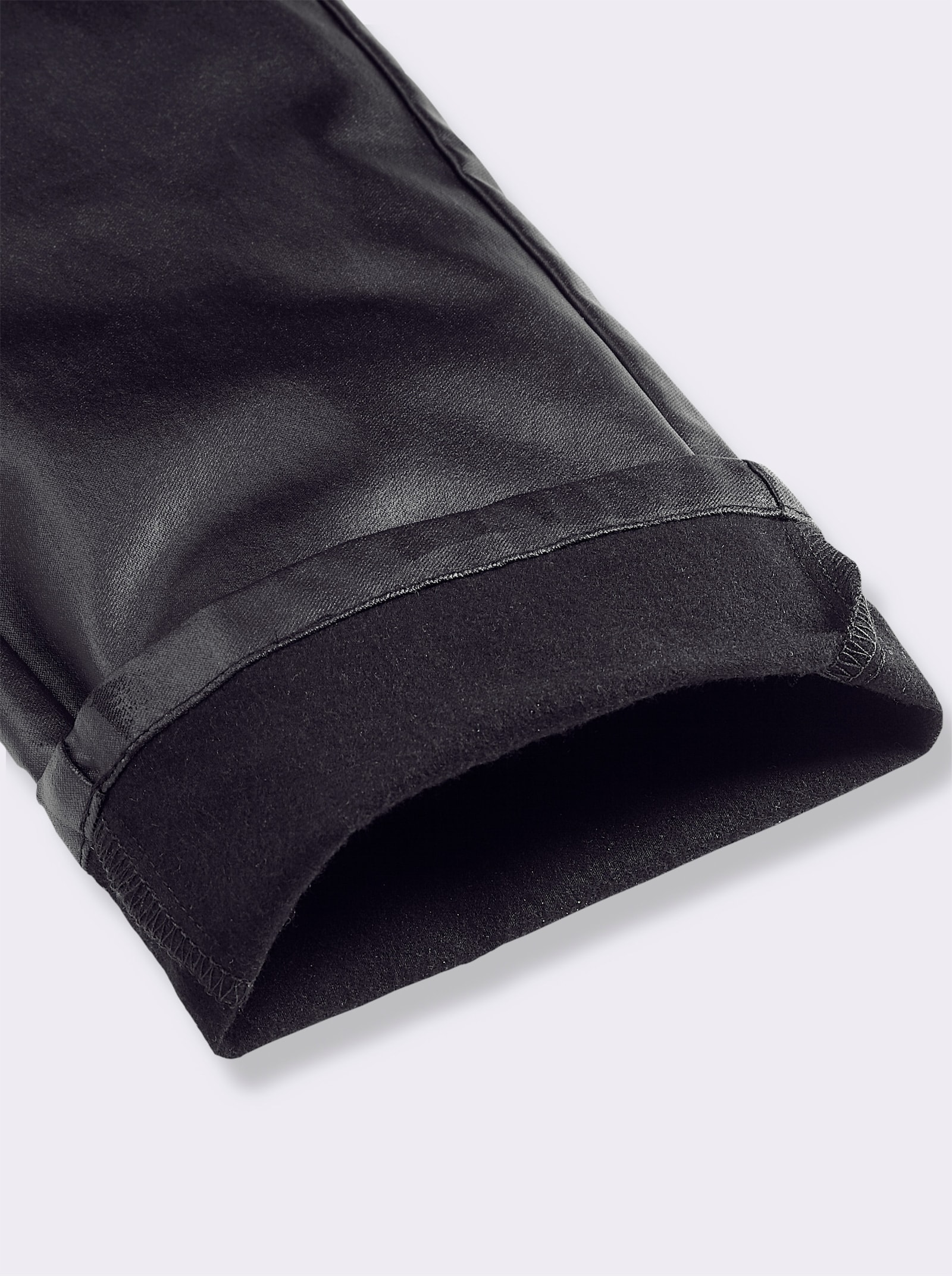 Thermohose aus Leder-Imitat - schwarz