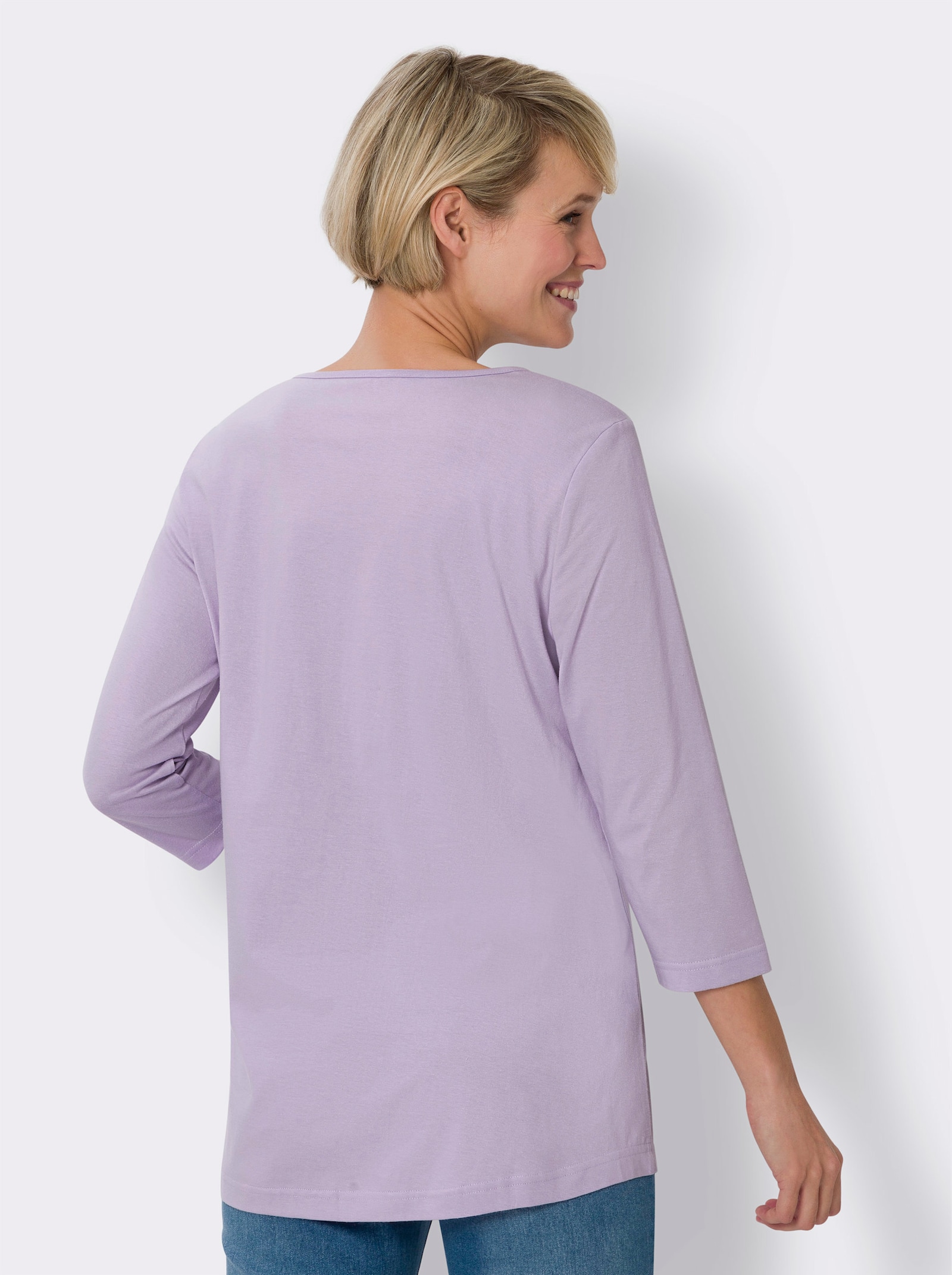 Lang shirt per 2 stuks - lila + mint