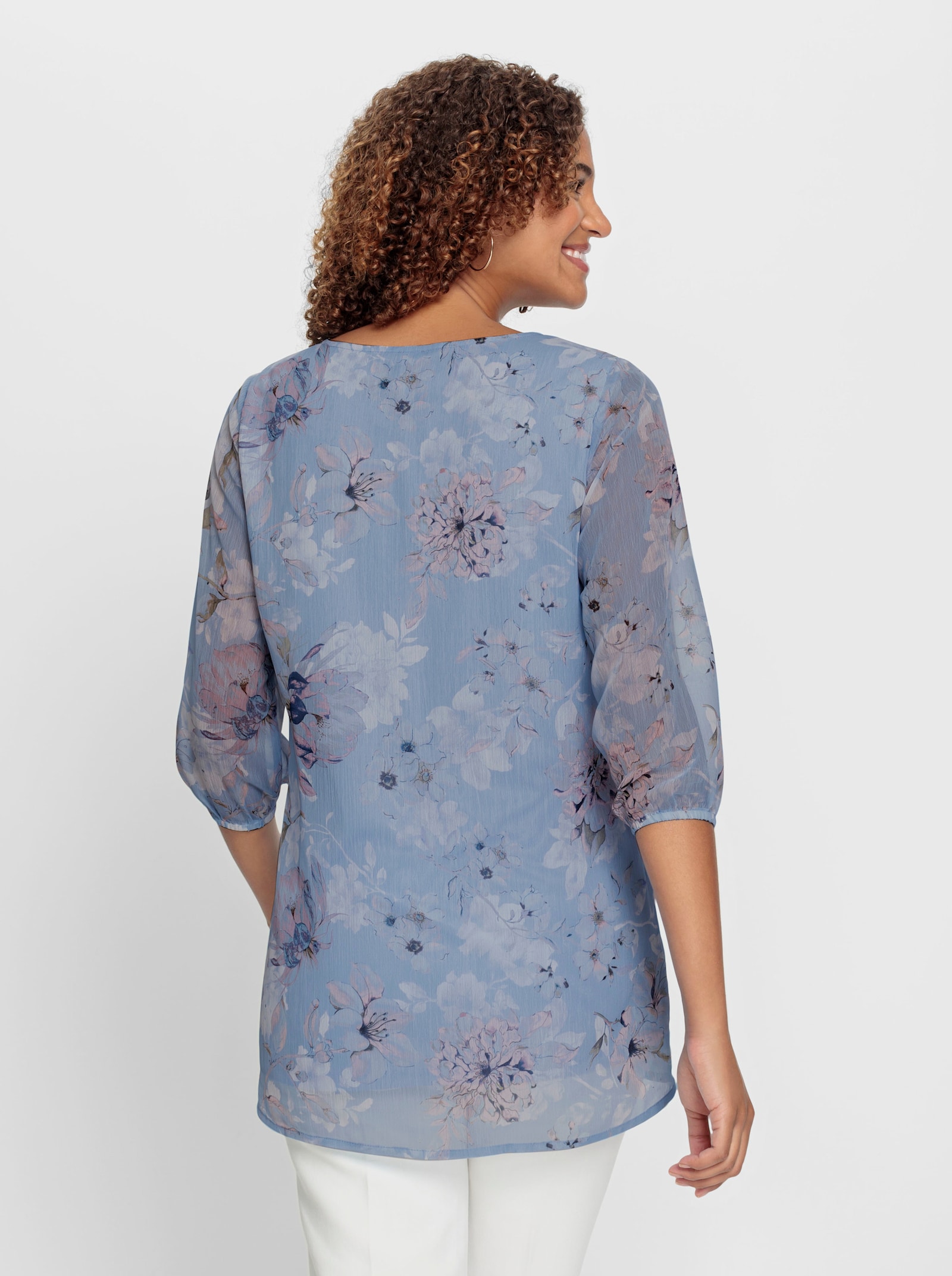 Tunika mit Rüschen-Verzierung - bleu-bedruckt
