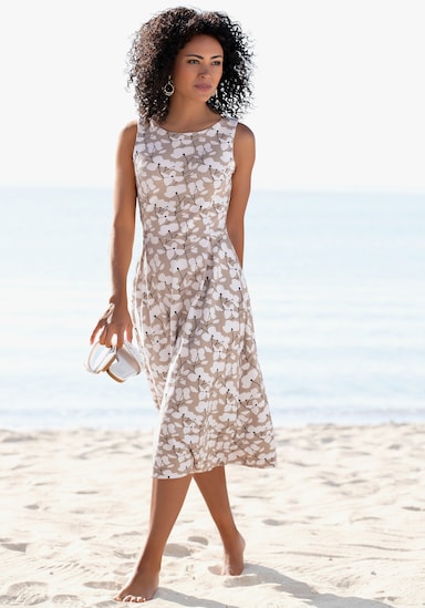 Beachtime Midikleid - beige-creme-bedruckt