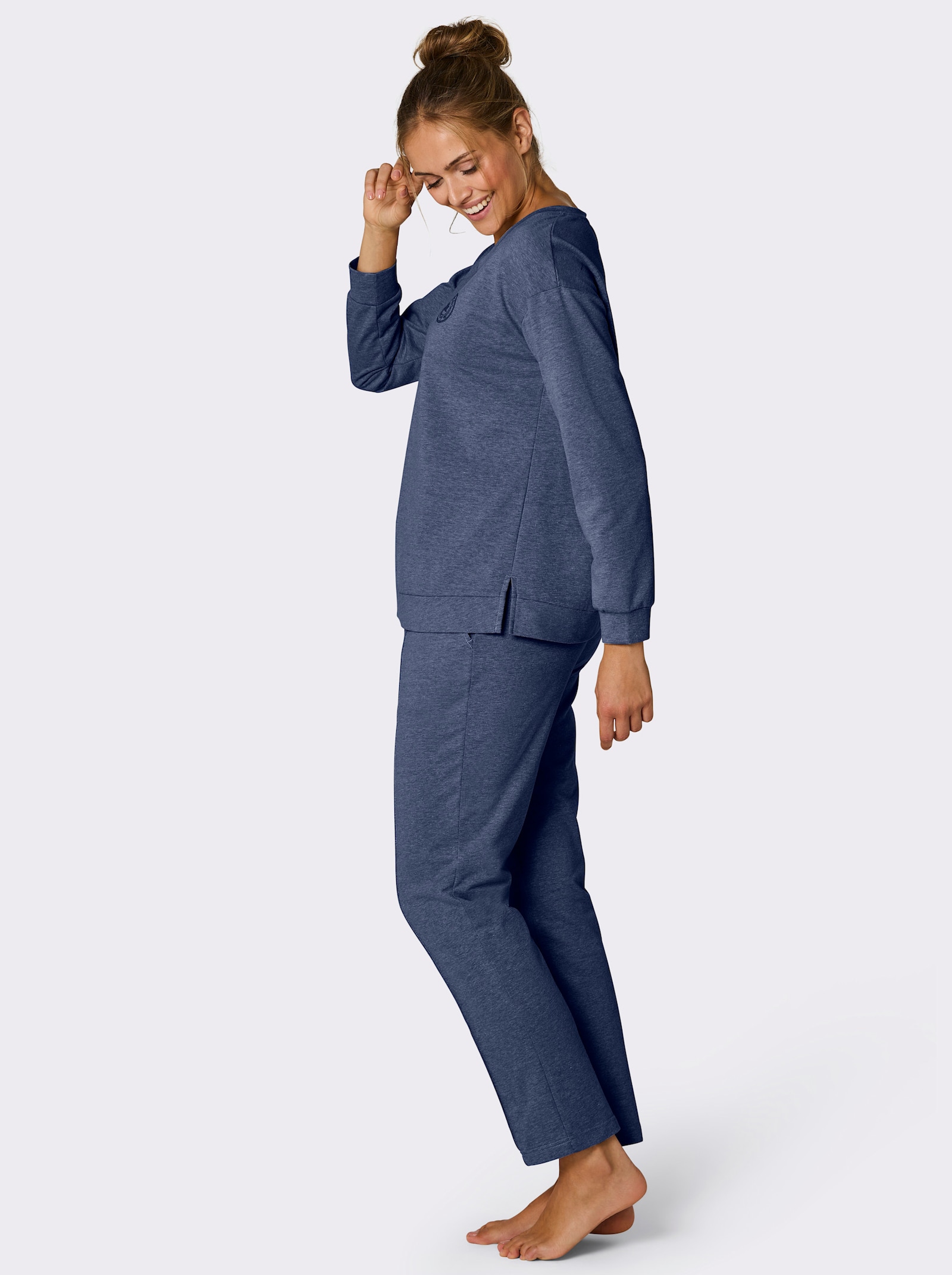 feel good Hausanzug - dunkelblau-meliert