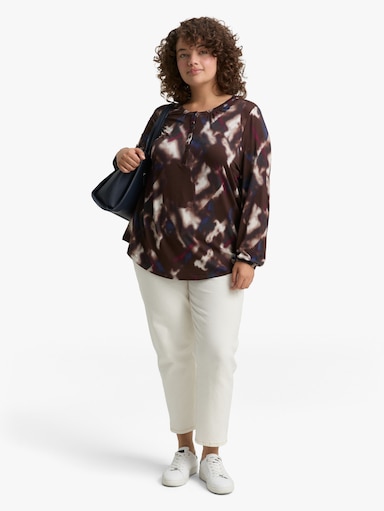 Langarmshirt - brown blurry argyle