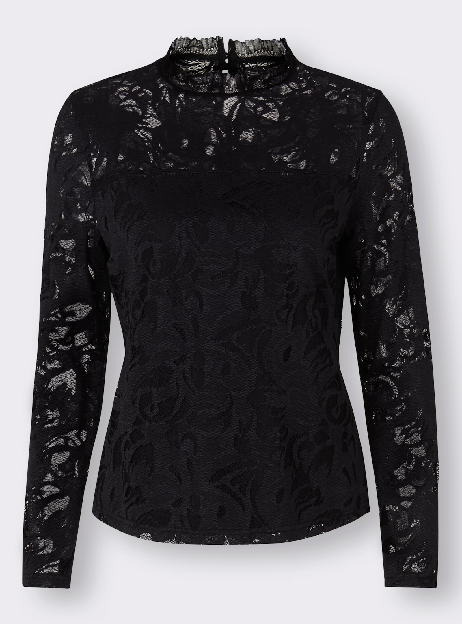 heine Langarmshirt aus Spitze - schwarz