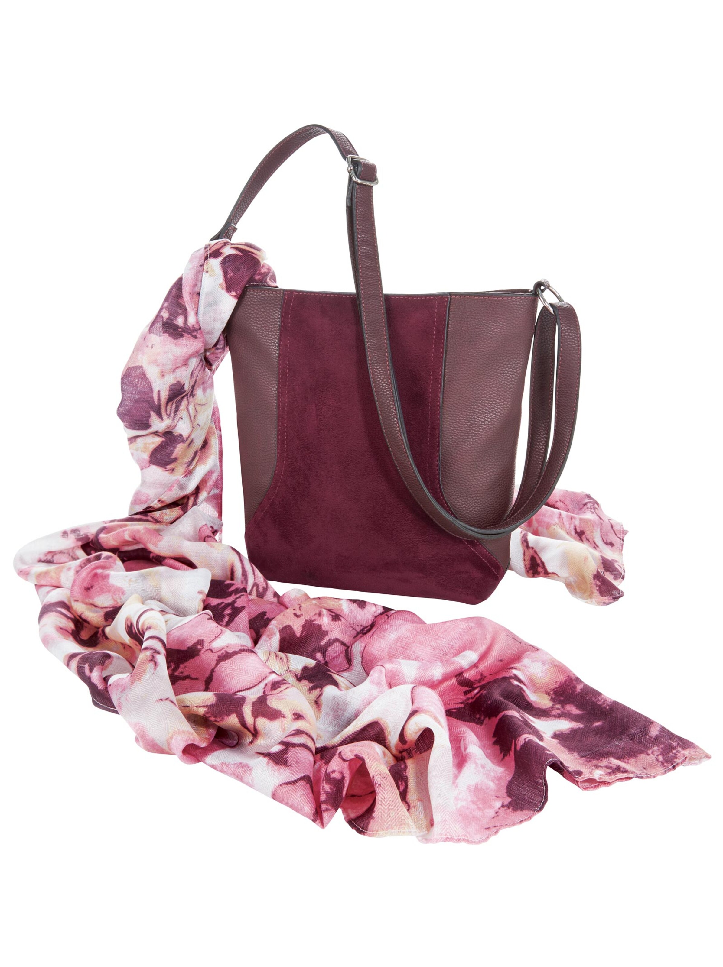 Handtasche mit Schal - Blumen