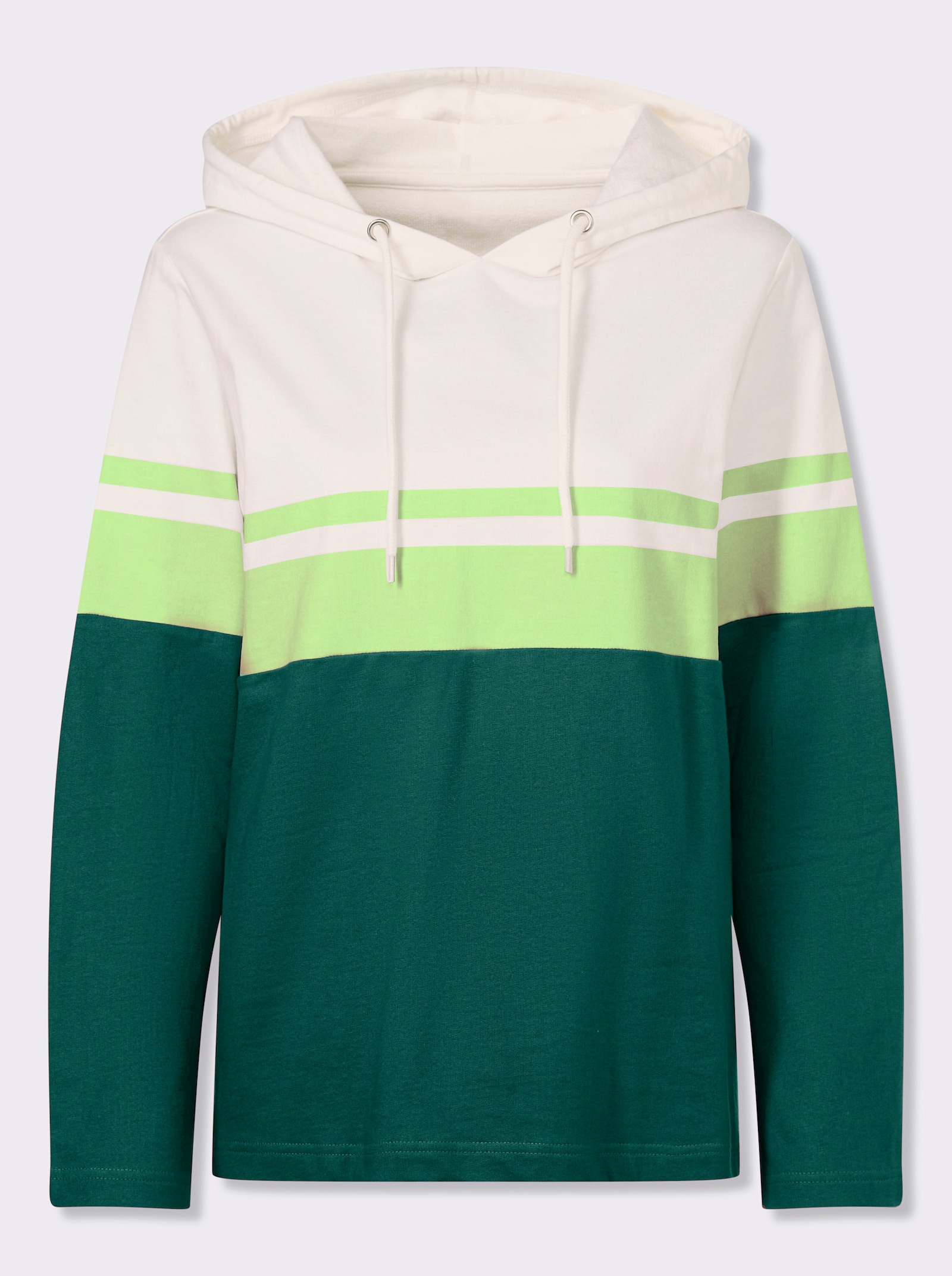 Sweatshirt met colour-blocking-dessin - groen/resedagroen