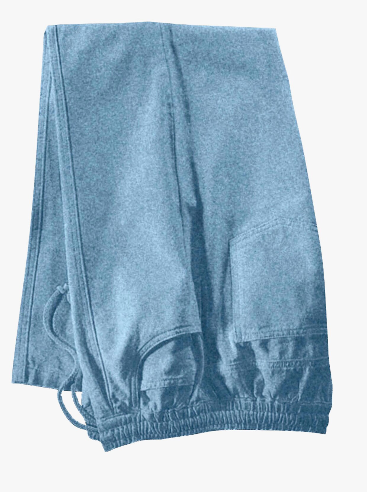 Nohavice na gumu - bielená modrá
