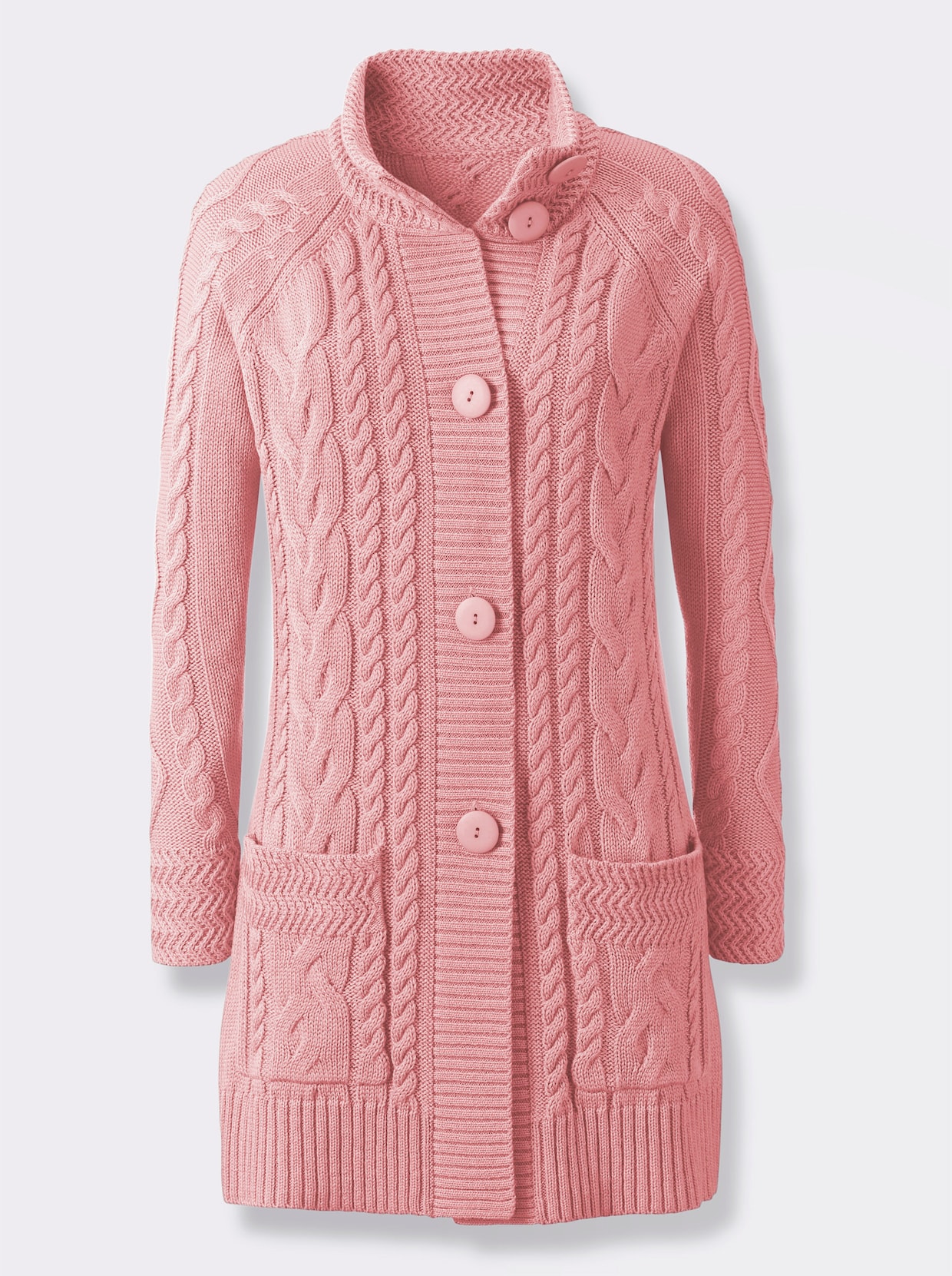 Longstrickjacke - hortensie