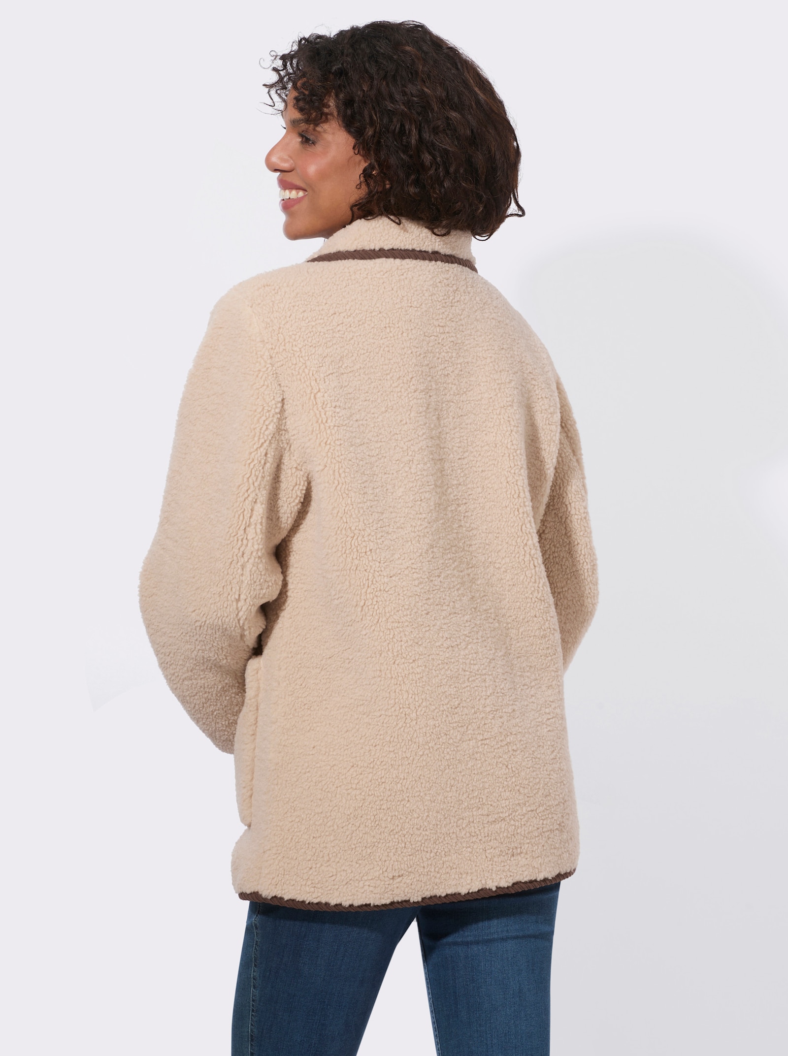 Teddyjacke mit Schmuckknöpfen - elfenbein