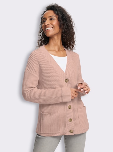 heine Strickjacke mit Taschen - puder