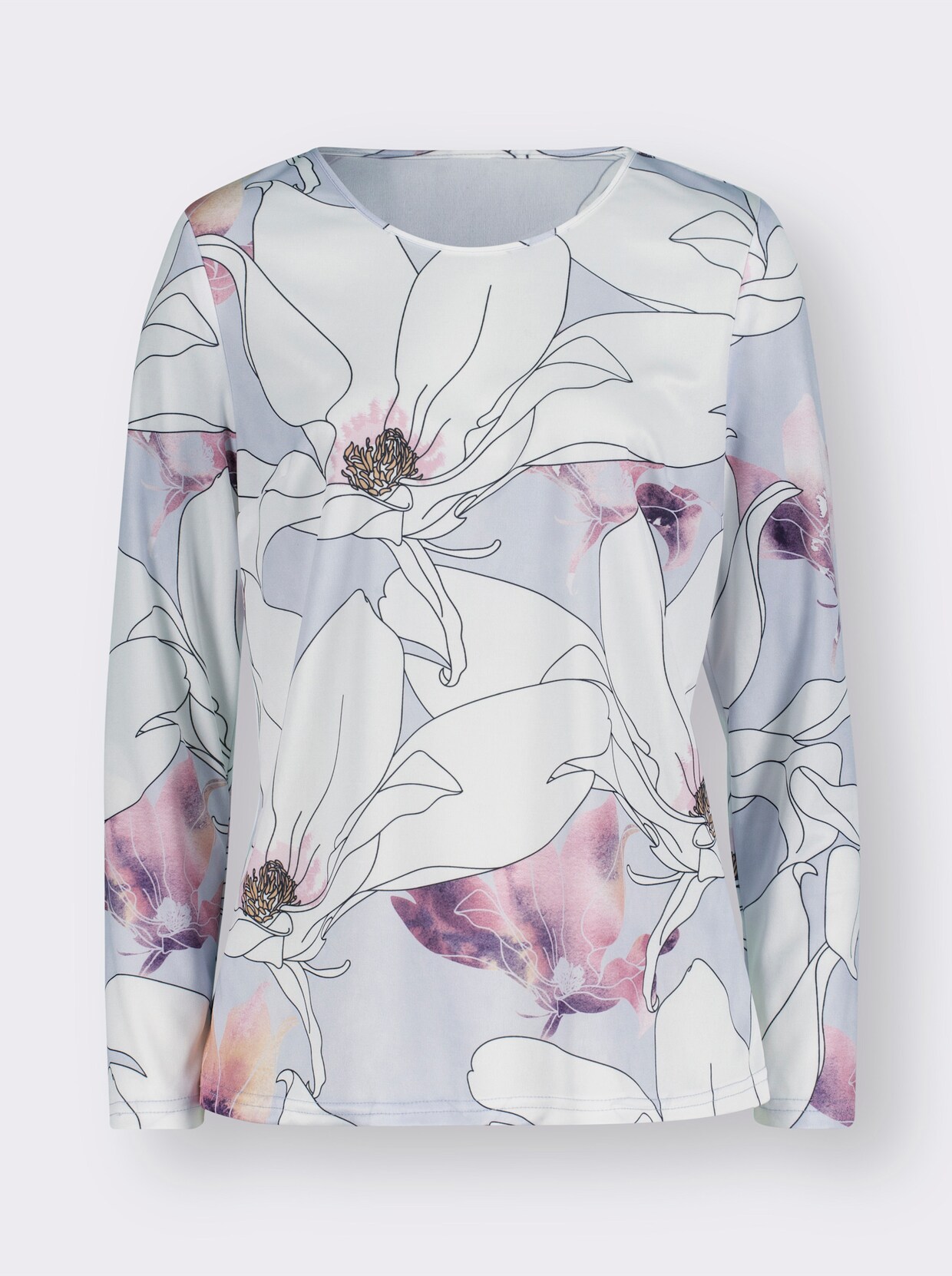 Shirt met lange mouwen - ecru/malve