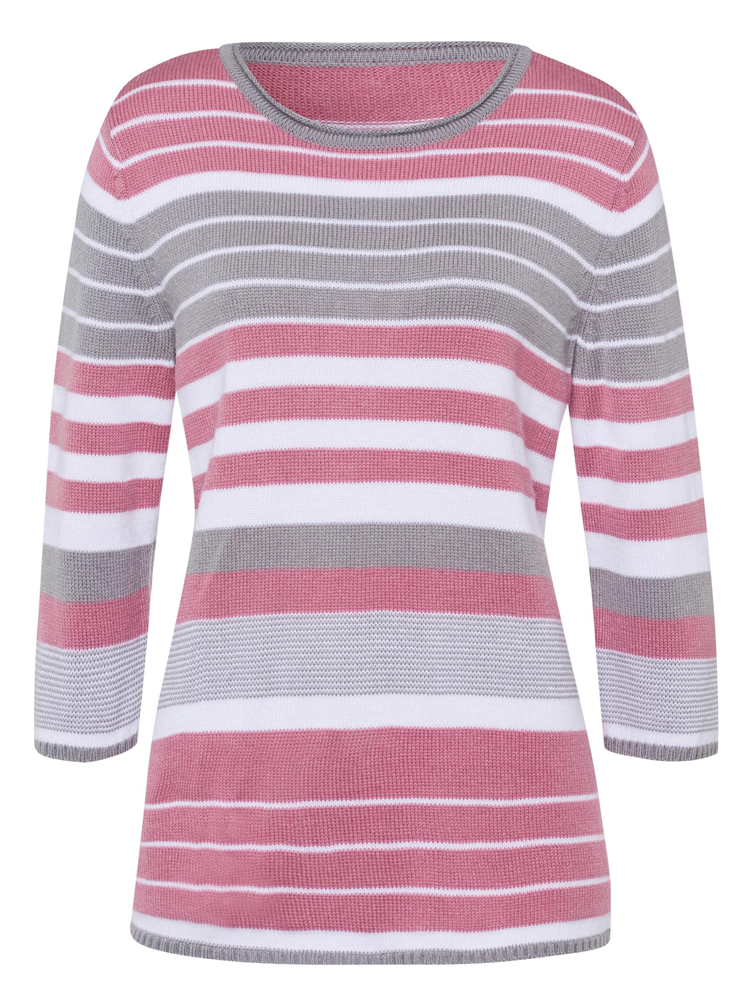 Pullover - altrosa-geringelt