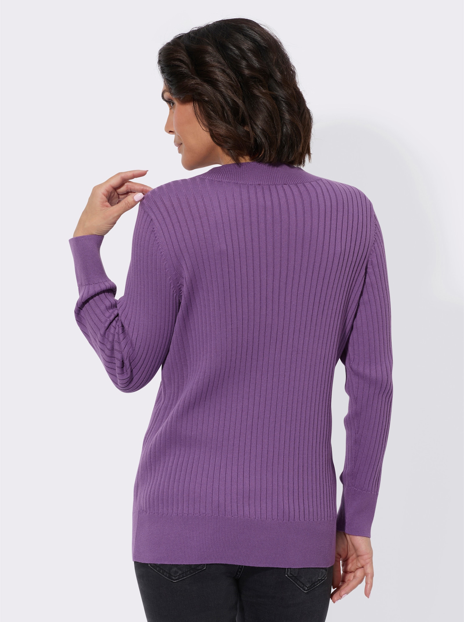 Vest in riblook - paars