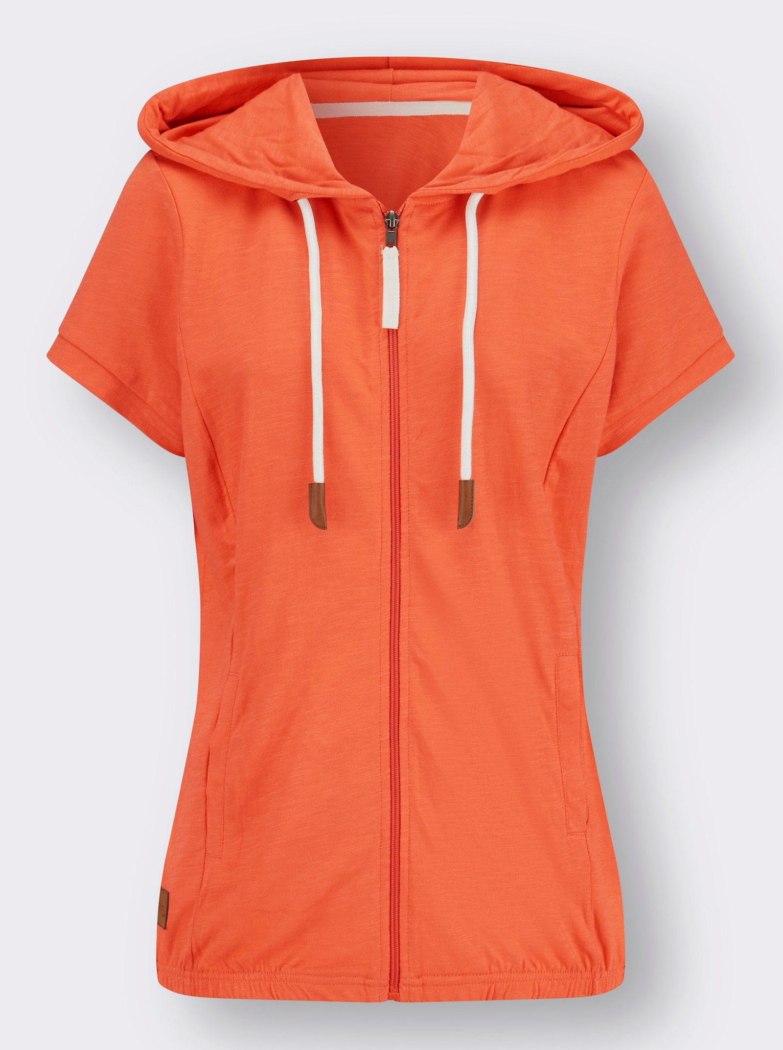 Sweatjacke mit Nahttaschen - orange