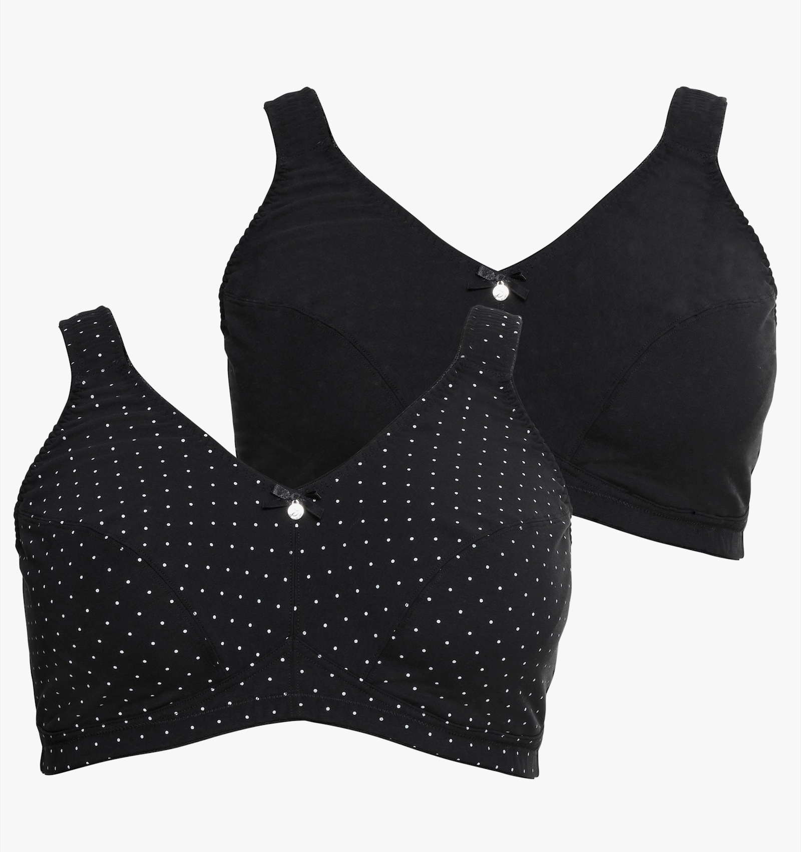 sheego Steunbeha zonder beugel in set van 2 - zwart + zwart geprint