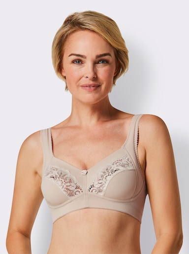 Swegmark BH ohne Bügel mit floraler Spitze - elfenbein