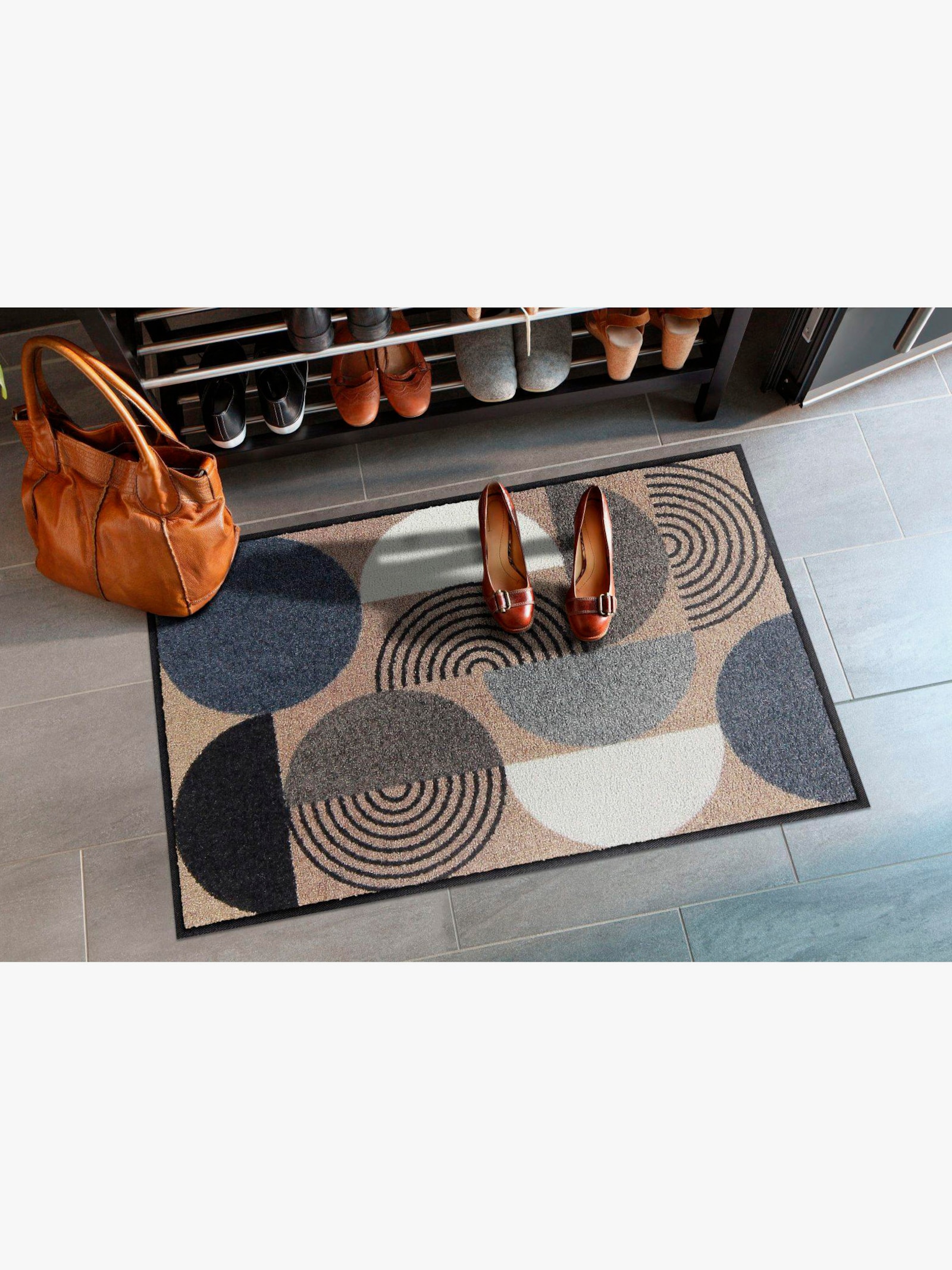 Salonloewe Fußmatte - taupe-grau-bedruckt