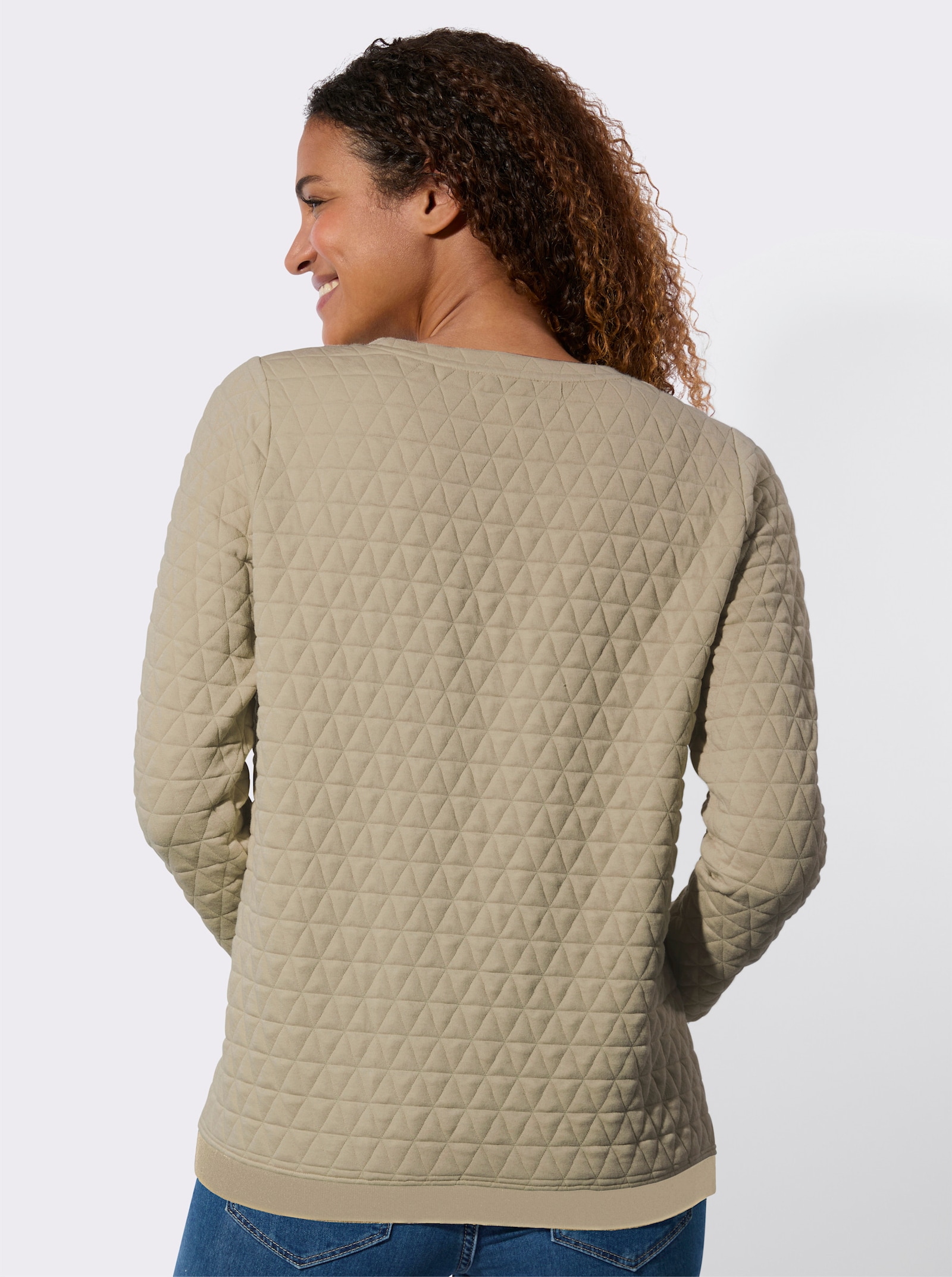  Rundhalsshirt im Jacquard-Muster - schlamm