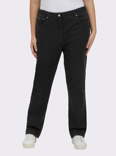 5-Pocket-Jeans mit innenliegendem Dehnbund - schwarz