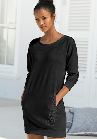 Robe en matière sweat - noir-blanc