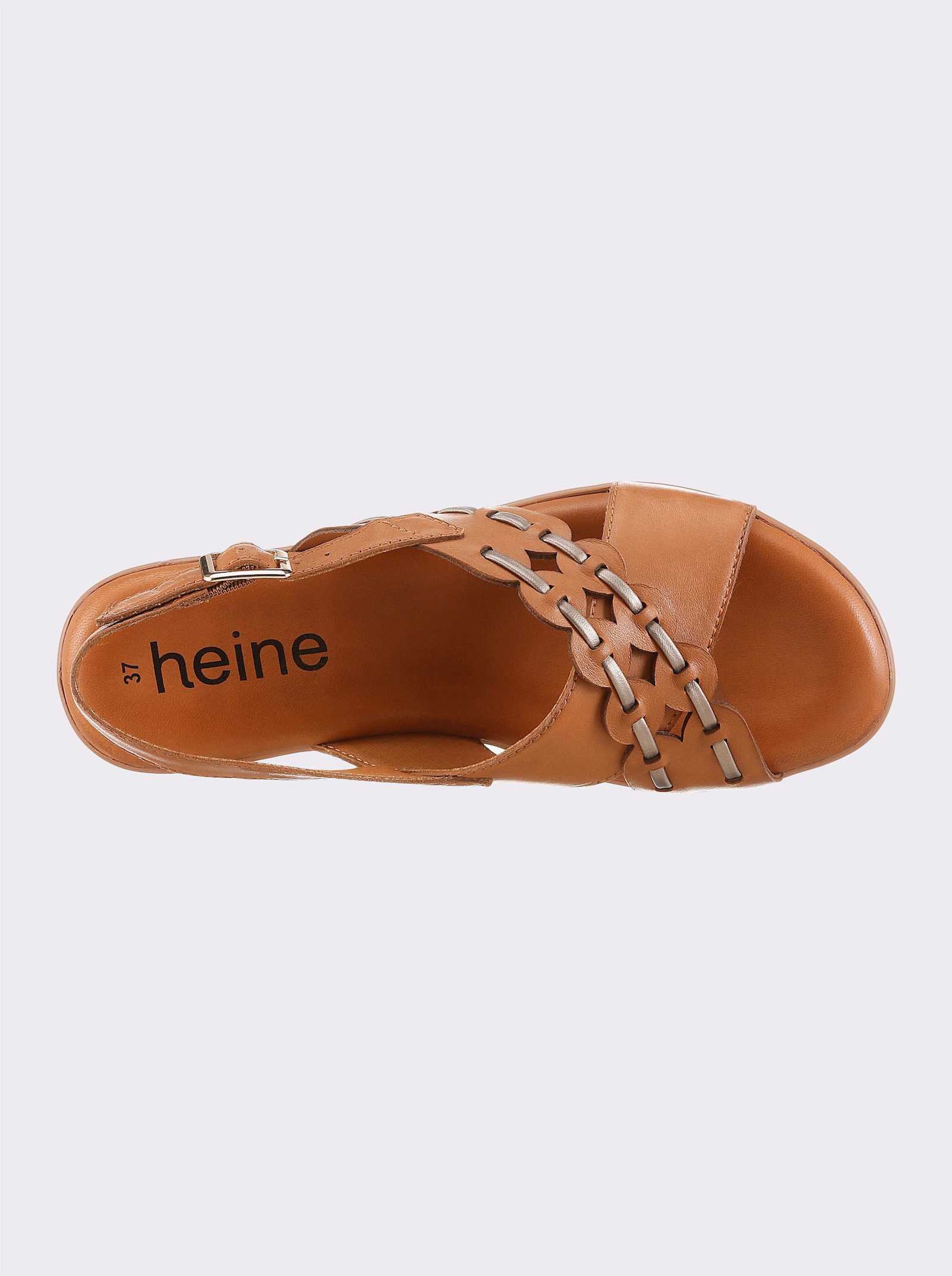 heine Keilsandalette - cognac-weiß