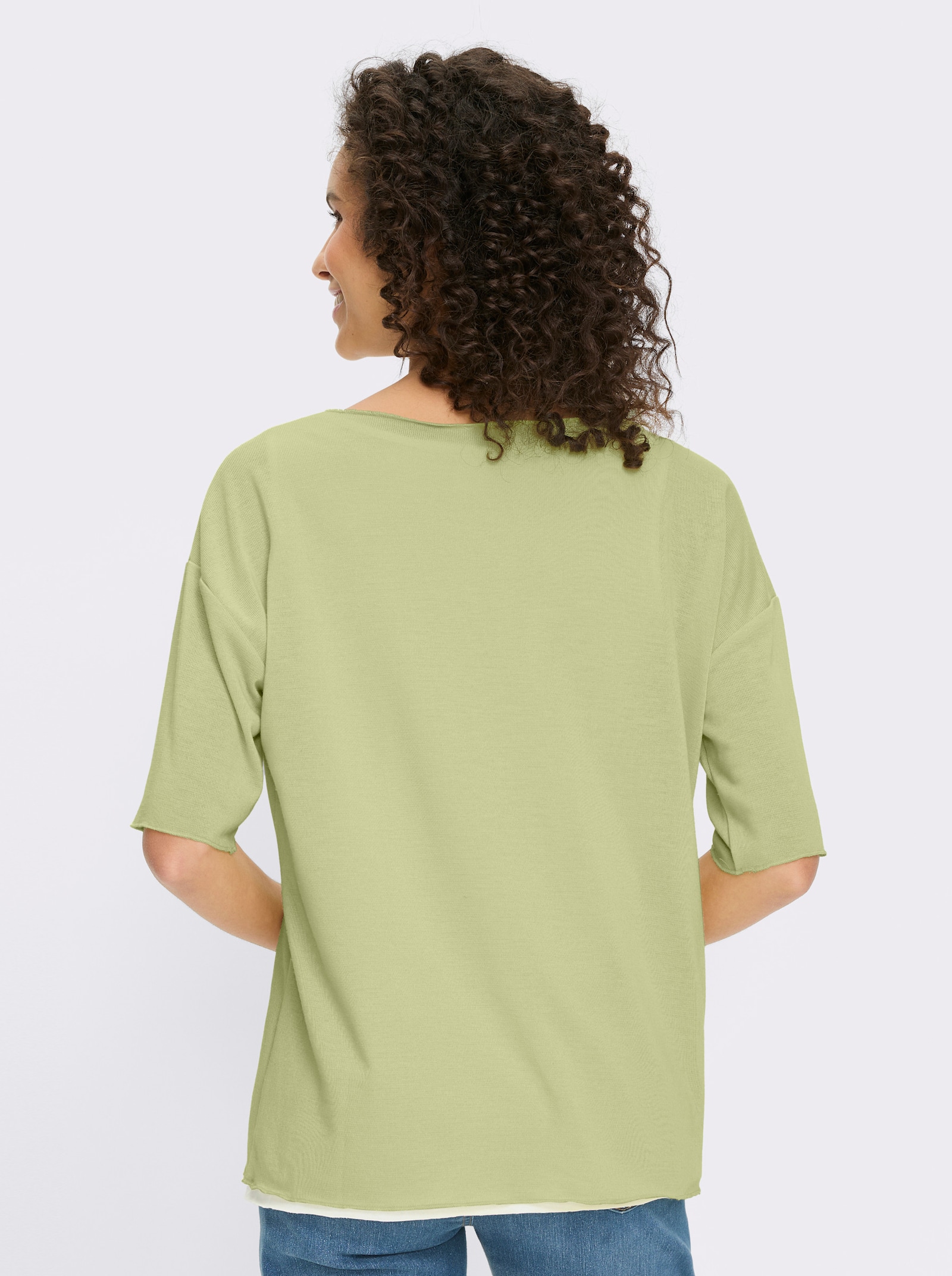 heine 2-in-1-shirt in oversized snit - pistache