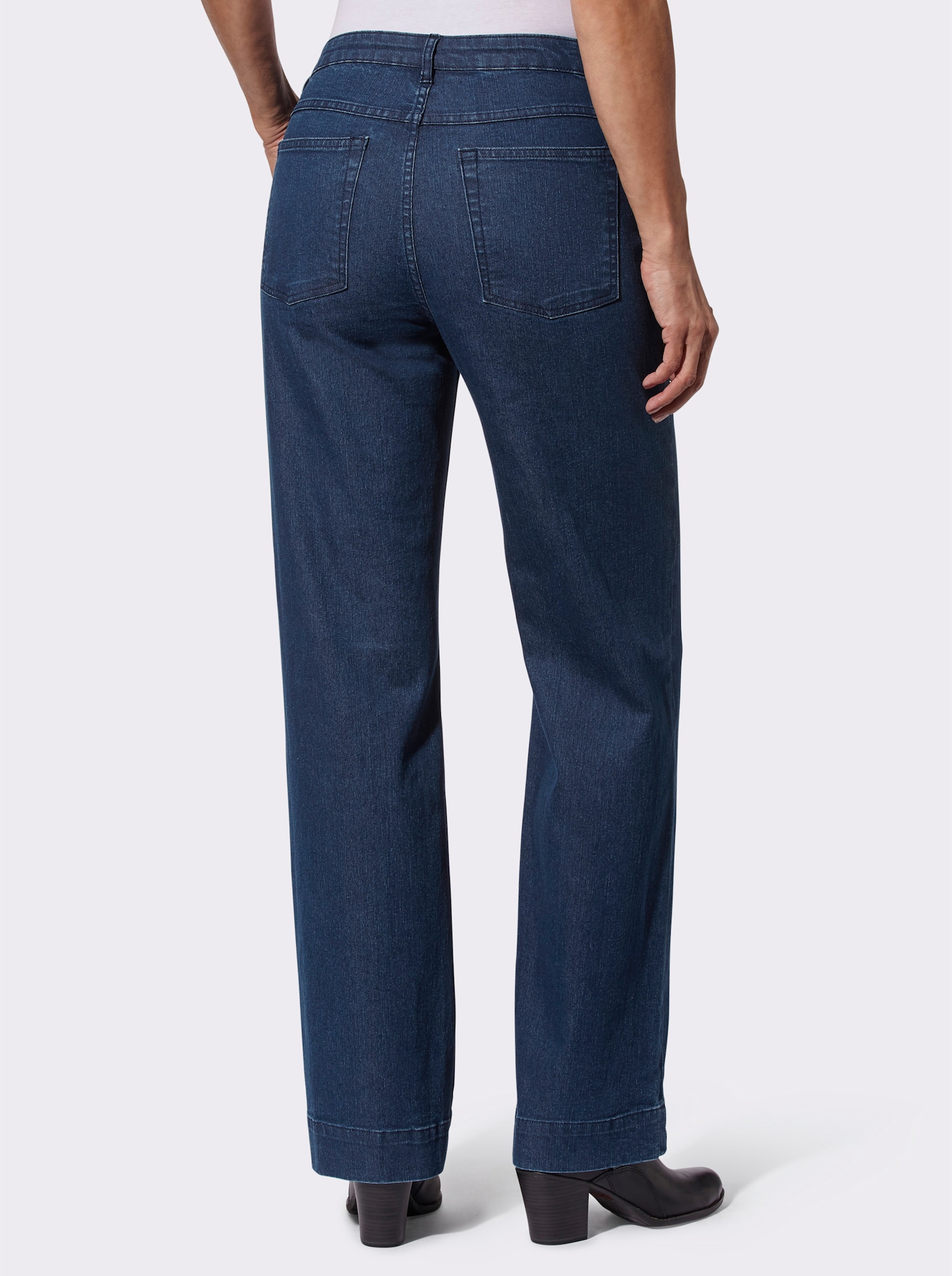 Jeans mit weitem Bein - blue stone