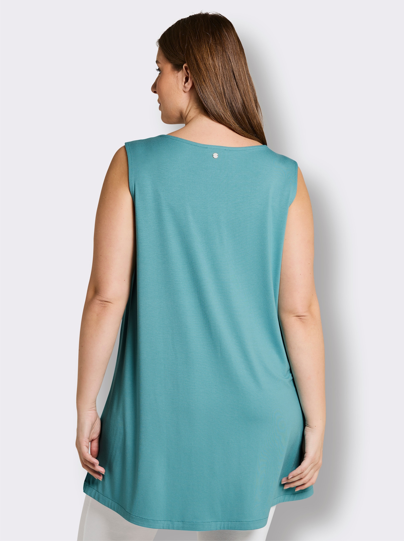 sheego Longtop mit Schnürung am V-Ausschnitt - ozean