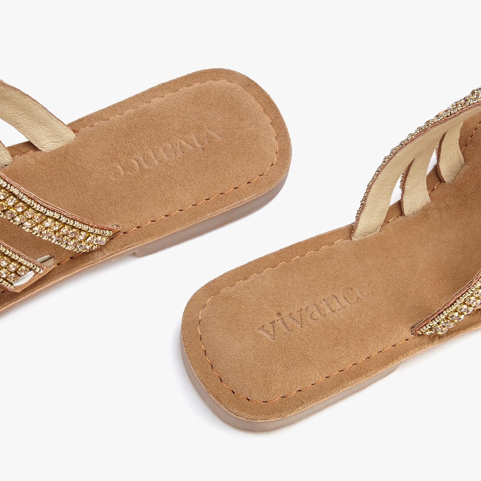 Vivance Teenslipper - camelkleuren