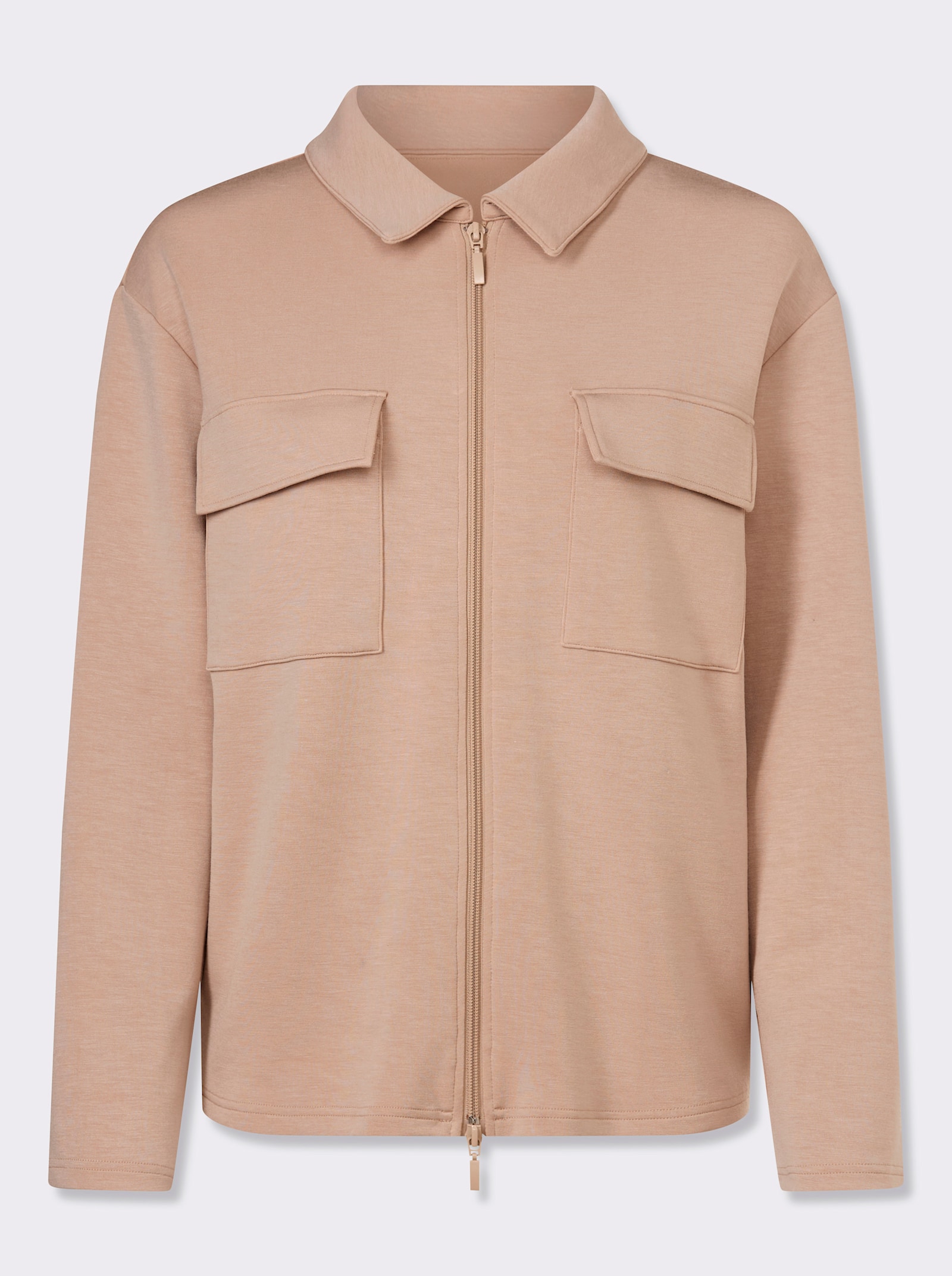 heine Shirtblazer mit 2-Wege-Zipper - beige