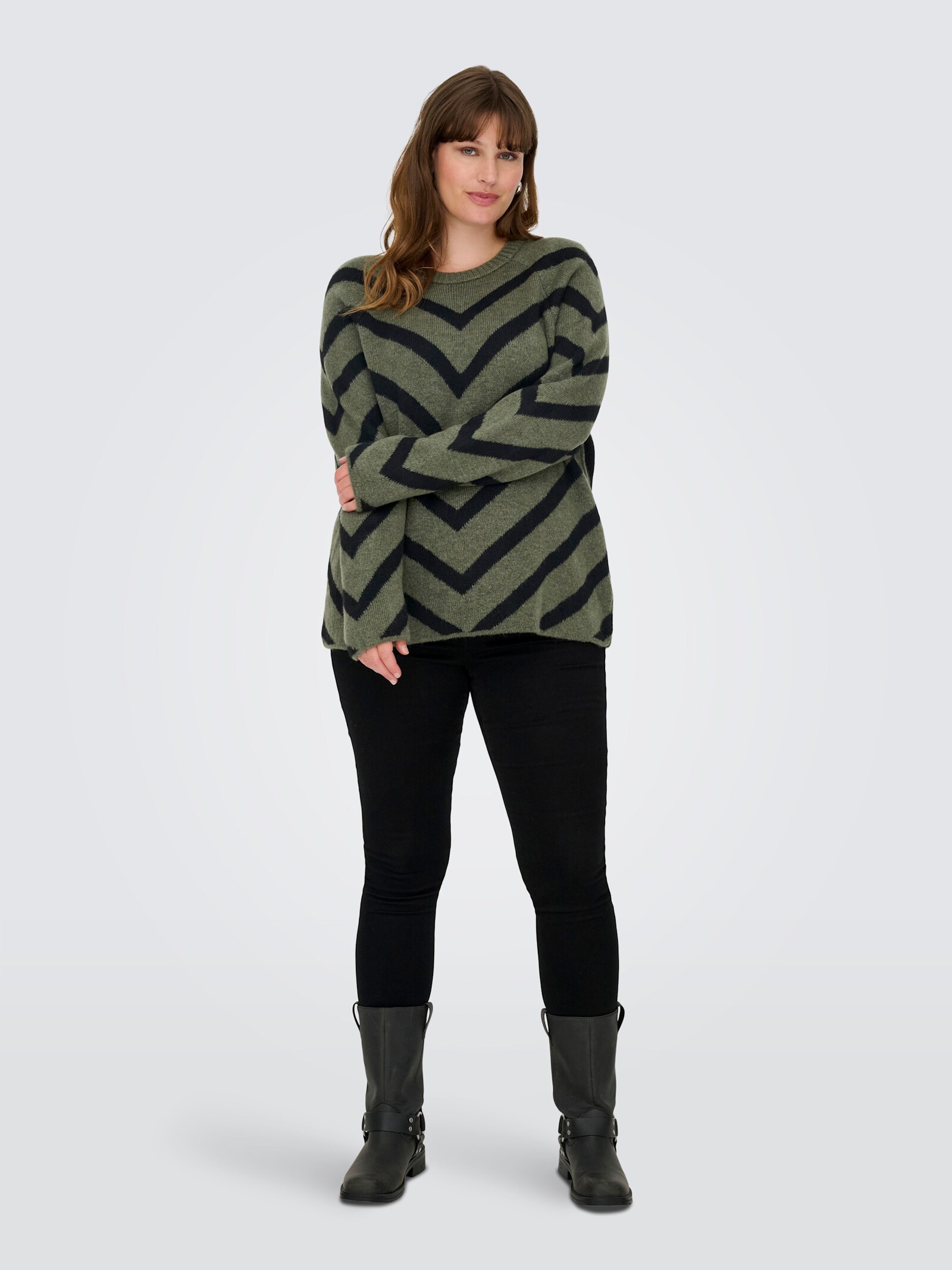 ONLY CARMAKOMA Strickpullover - lizard detail:w /black