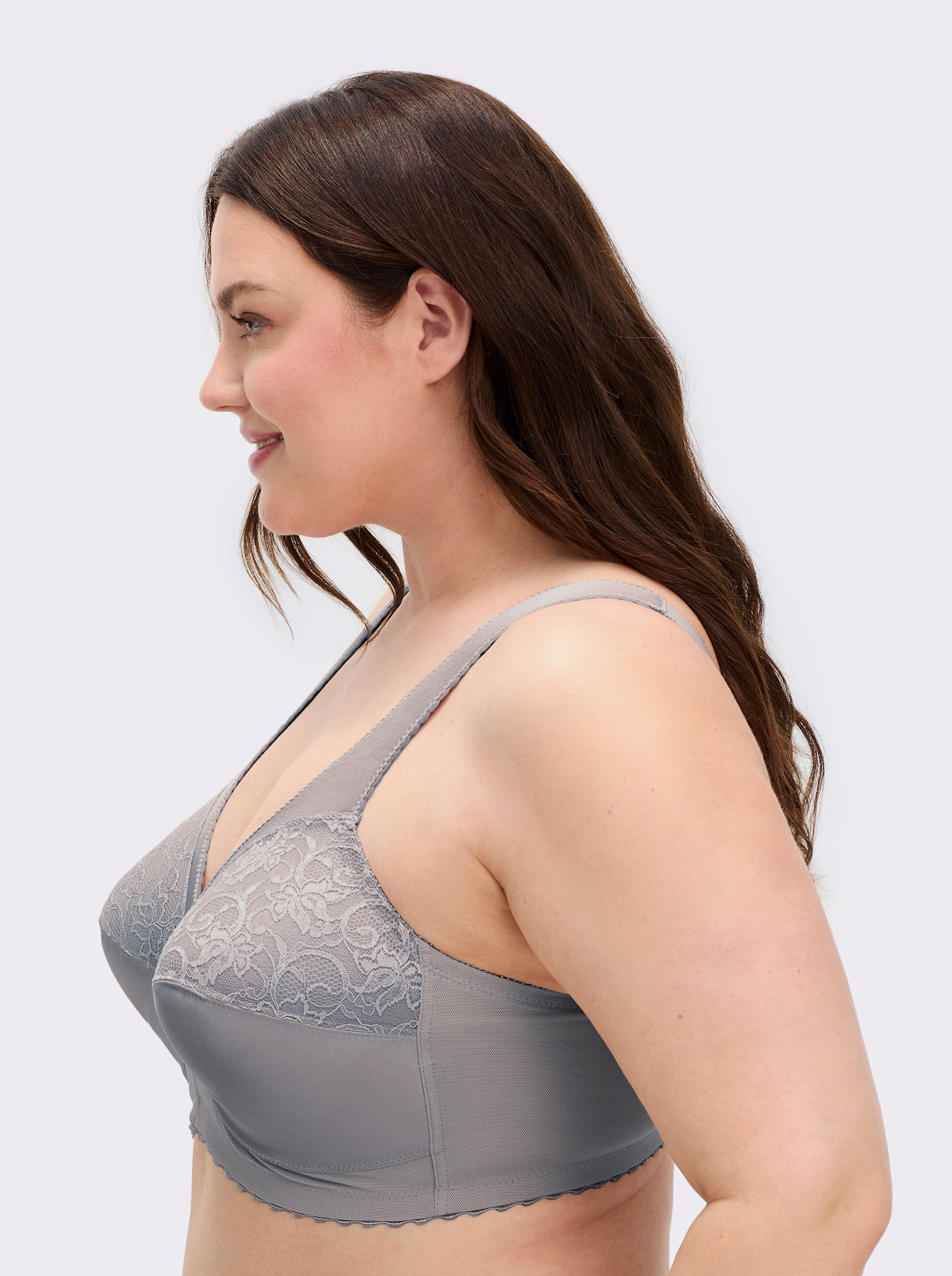 Glamorise Entlastungs-BH ohne Bügel mit Stütze - silbergrau