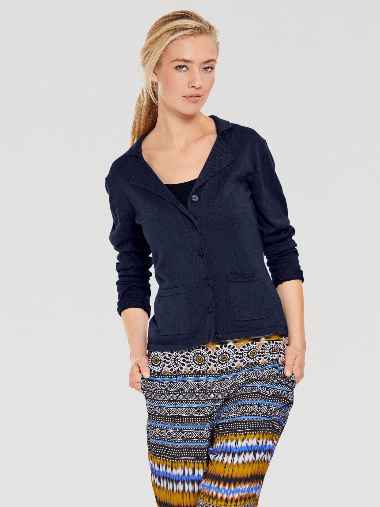 Linea Tesini Feinstrickjacke - marine