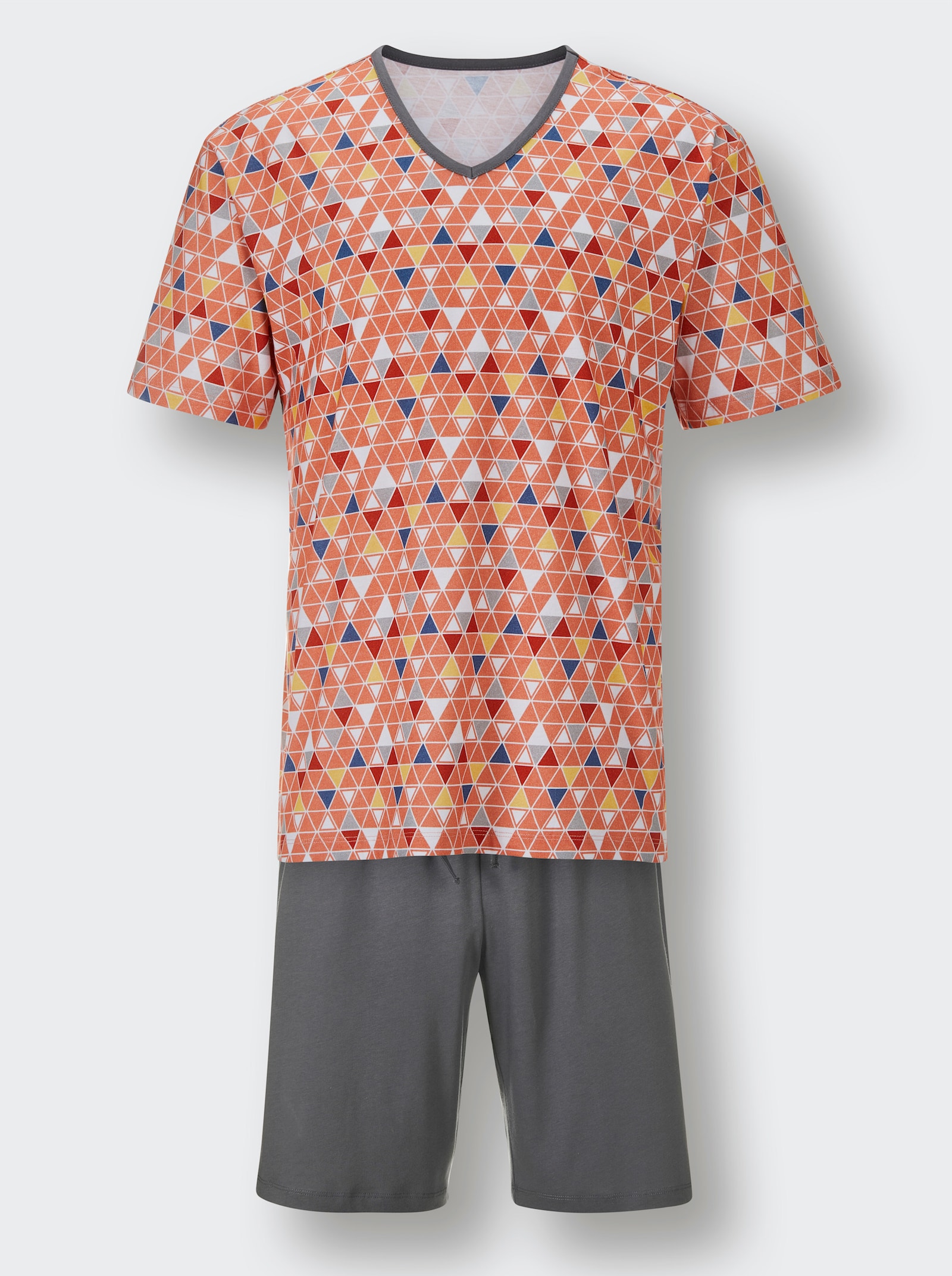 wäschepur men Shorty - anthrazit-papaya-bedruckt