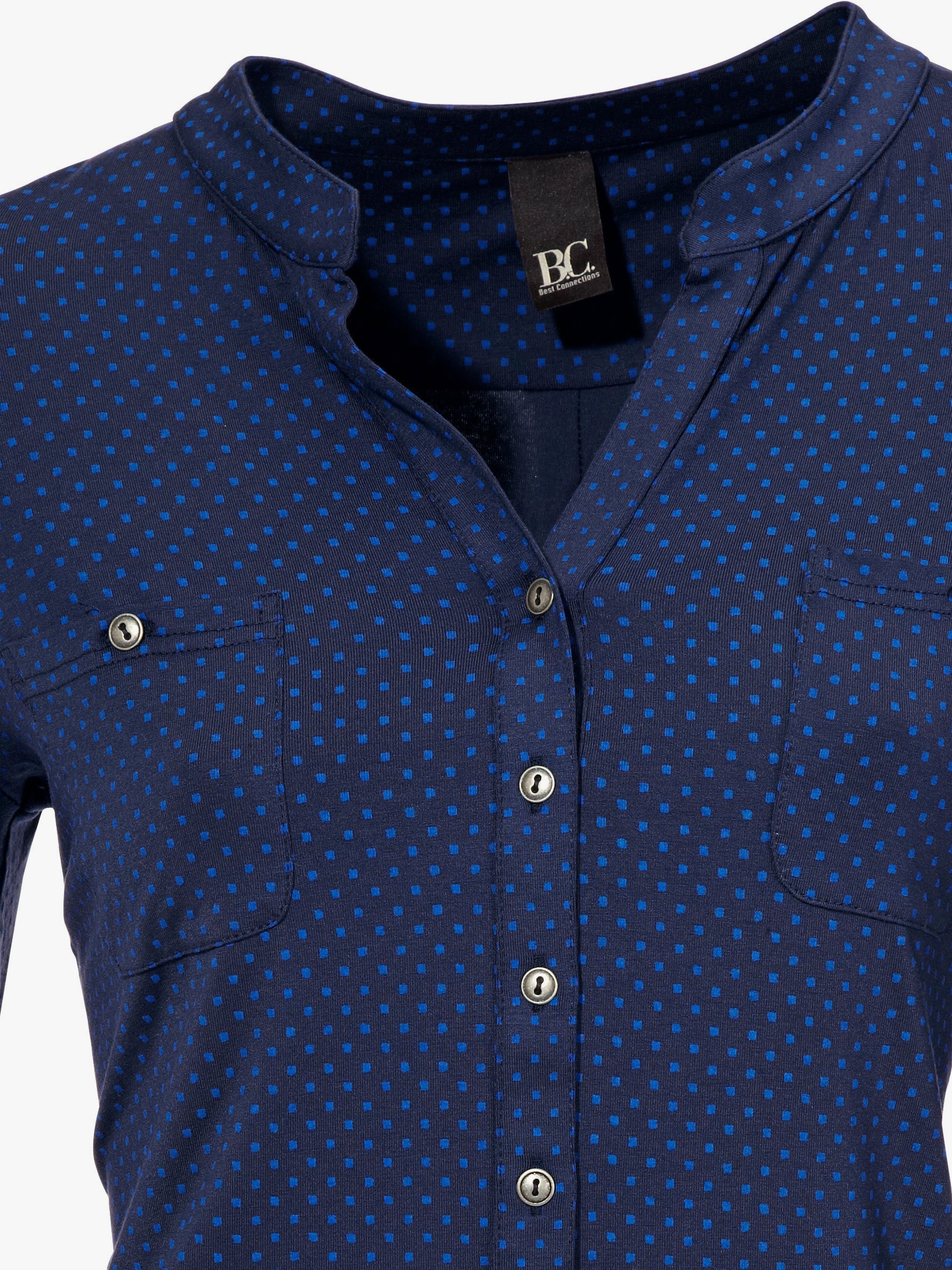 heine Blouseshirt met borstzakken - blauw